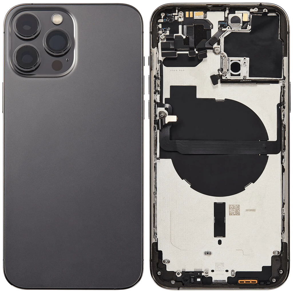 Backcover/Rahmen mit Small Parts für iPhone 13 Pro Max (EU / Global Version) (gebrauchter OEM-Ausbau, Qualität B) (Graphite)