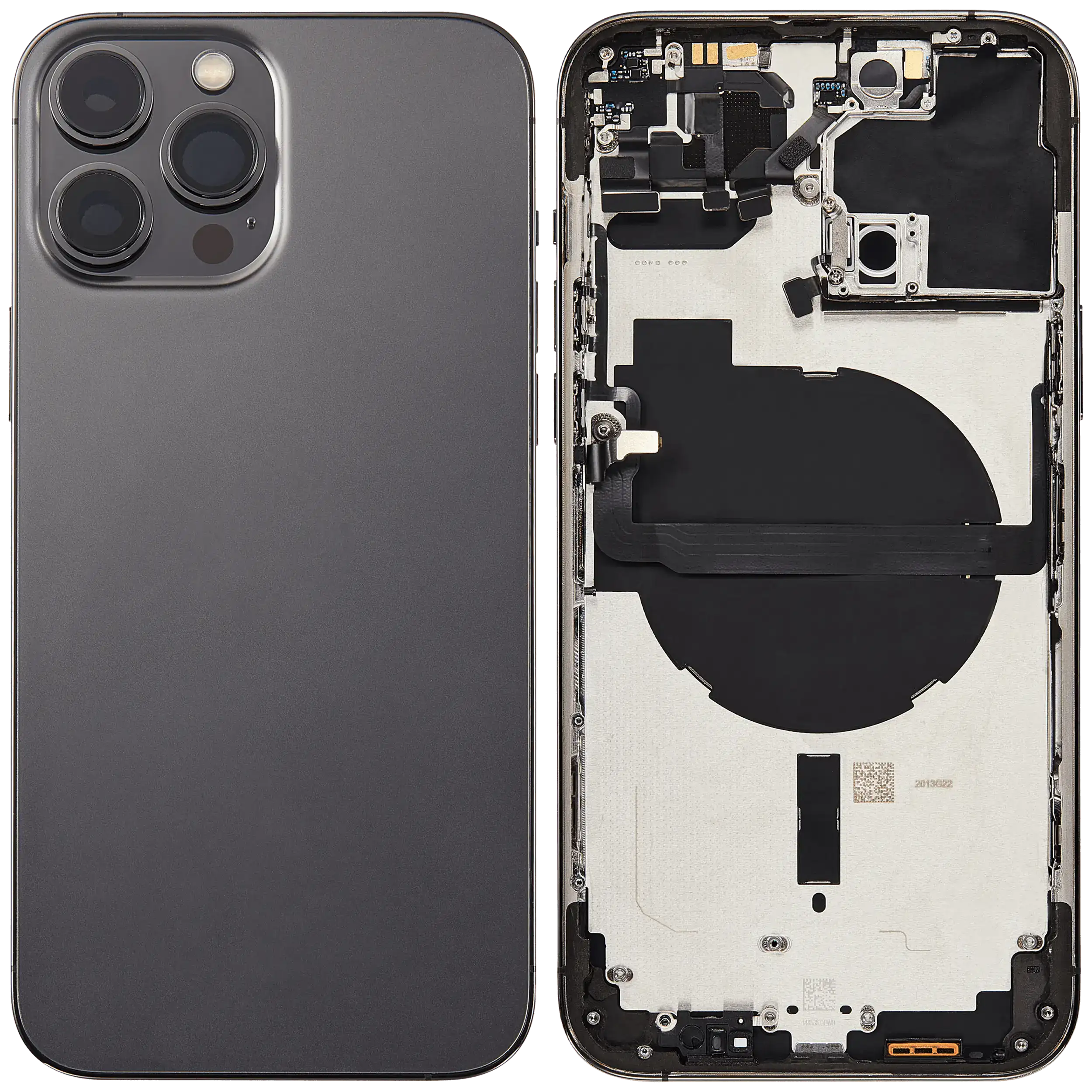 Backcover/Rahmen mit Small Parts für iPhone 13 Pro Max (EU / Global Version) (gebrauchter OEM-Ausbau, Qualität B) (Graphite)