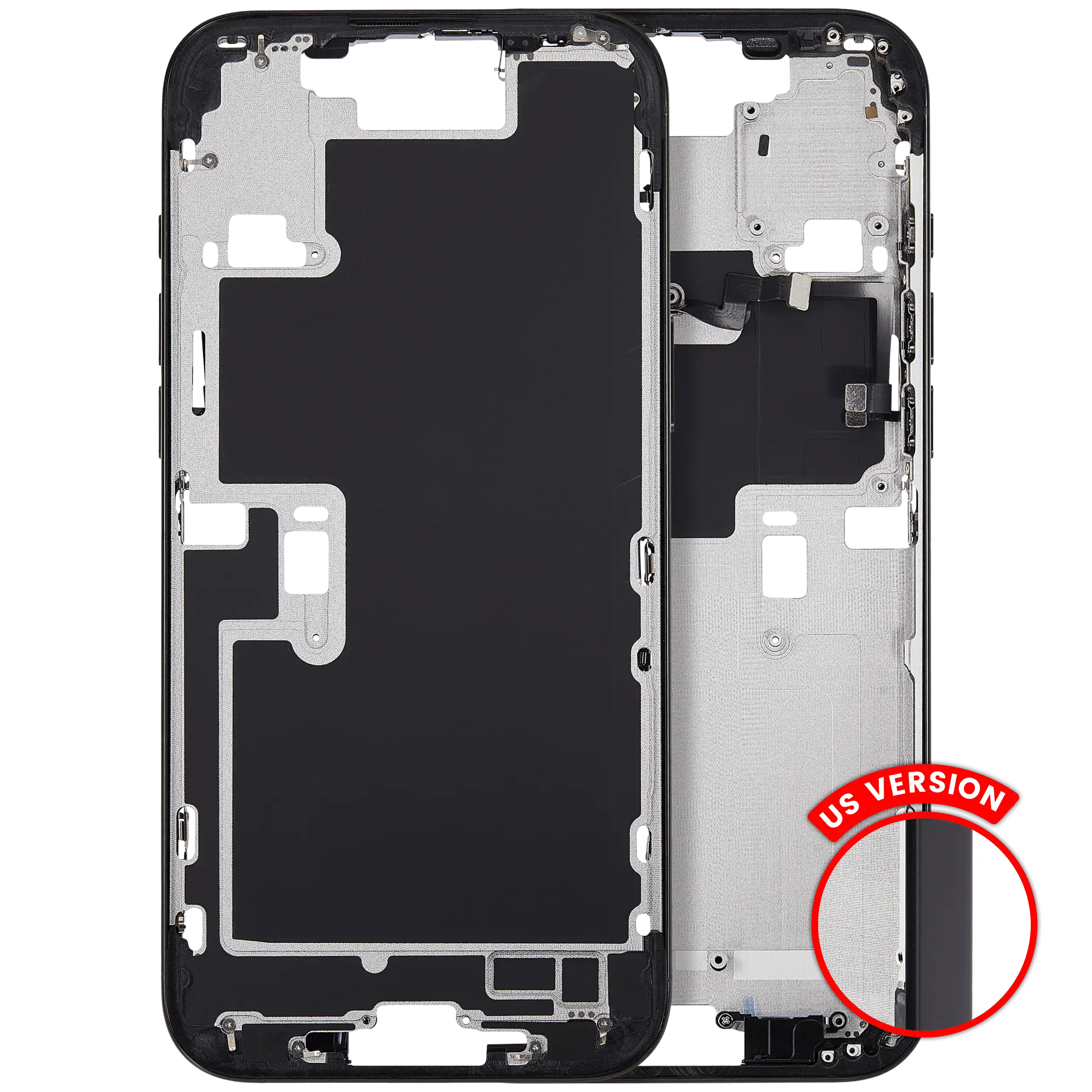 Midframe/Rahmen mit Power And Volume Button für iPhone 16 Pro Max (US-Version) (Aftermarket Plus) (Schwarz Titanium)