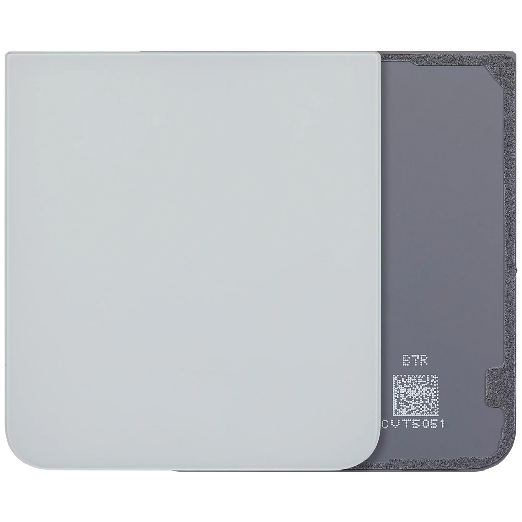 Bottom Backcover Glass für Samsung Galaxy Z Flip 7 FE 5G (F761) (ohne Logo) (Aftermarket Plus) (Weiß)