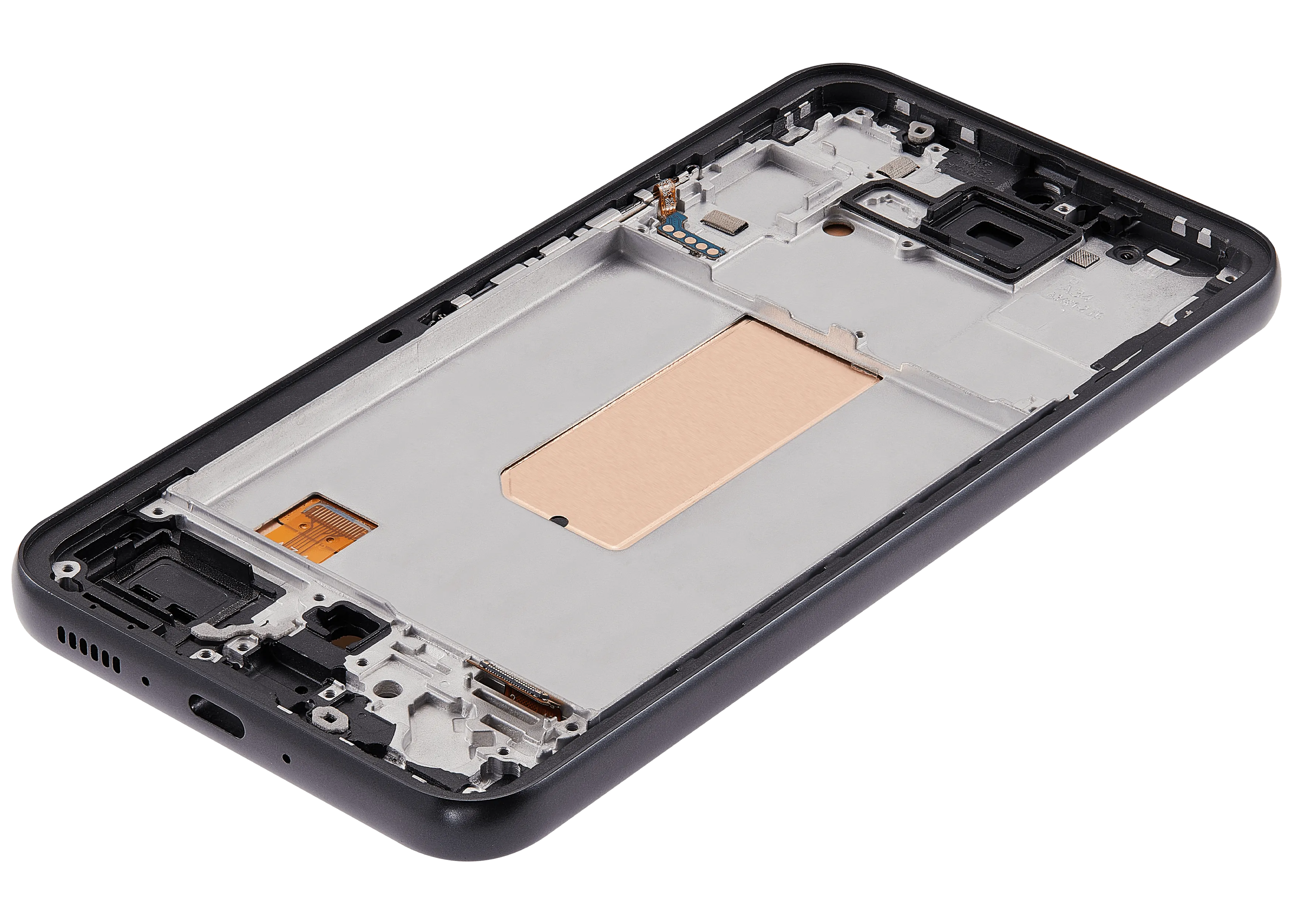 OLED-Display mit Rahmen für Samsung Galaxy A34 5G (A346 / 2023) (6.46") (Aftermarket Plus) (Graphite)