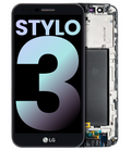 LCD-Display mit Rahmen für LG Stylo 3 (Original OEM) (Schwarz)