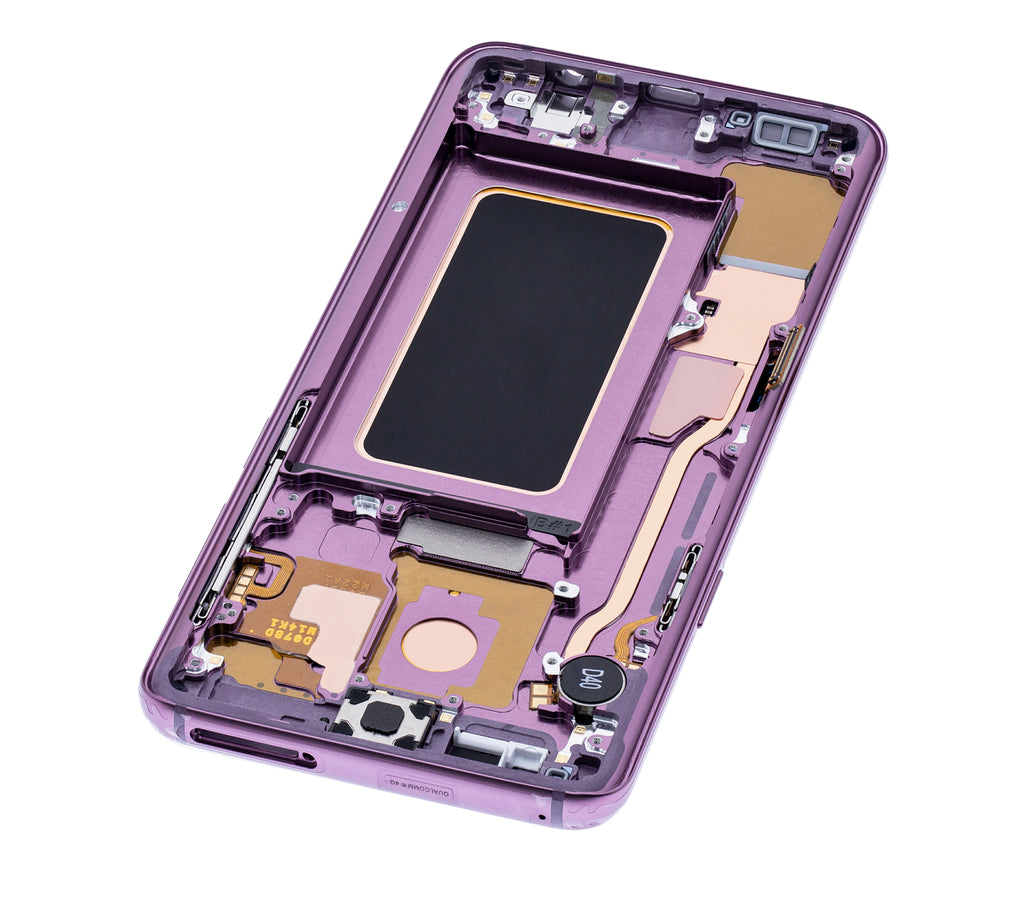 OLED-Display mit Rahmen für Samsung Galaxy S9 Plus (gebrauchter OEM-Ausbau, Qualität B/C) (Lilac Purple)
