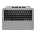 Top Case mit Keyboard (ISO UK) and Trackpad für MacBook Pro 13" A1708 (2016) (gebrauchter OEM-Ausbau, Qualität A) (Space Grau)