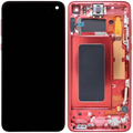 OLED-Display mit Rahmen für Samsung Galaxy S10E (Blemish: Qualität B) (Cardinal Red)