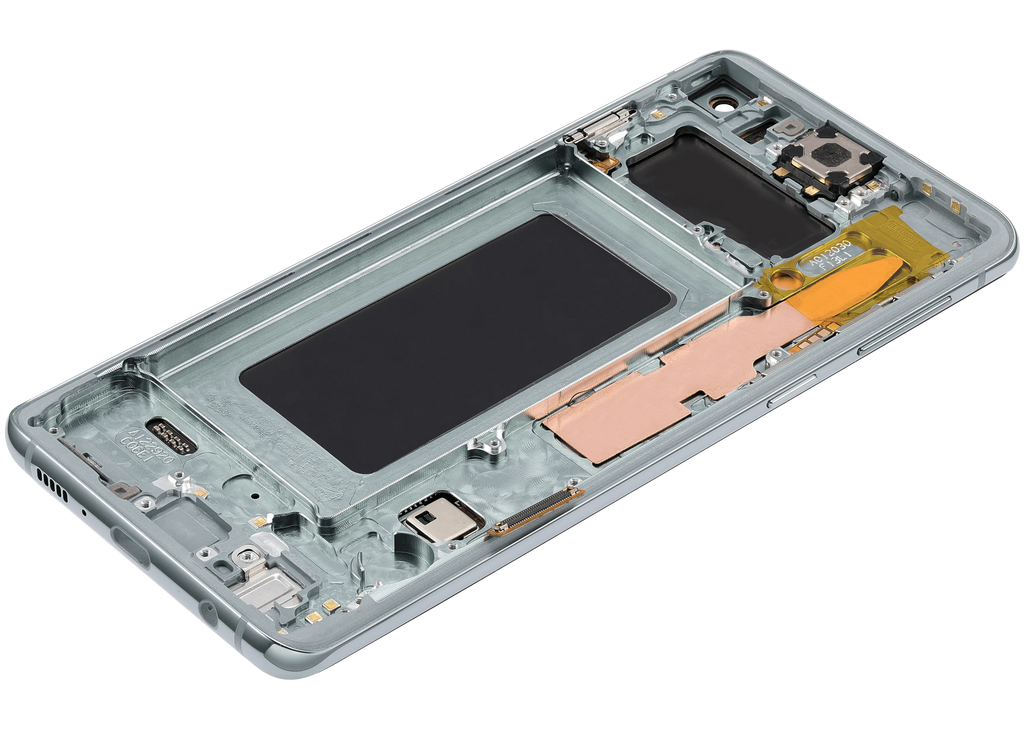 OLED-Display mit Rahmen für Samsung Galaxy S10 (Aftermarket Plus) (Prism Green)