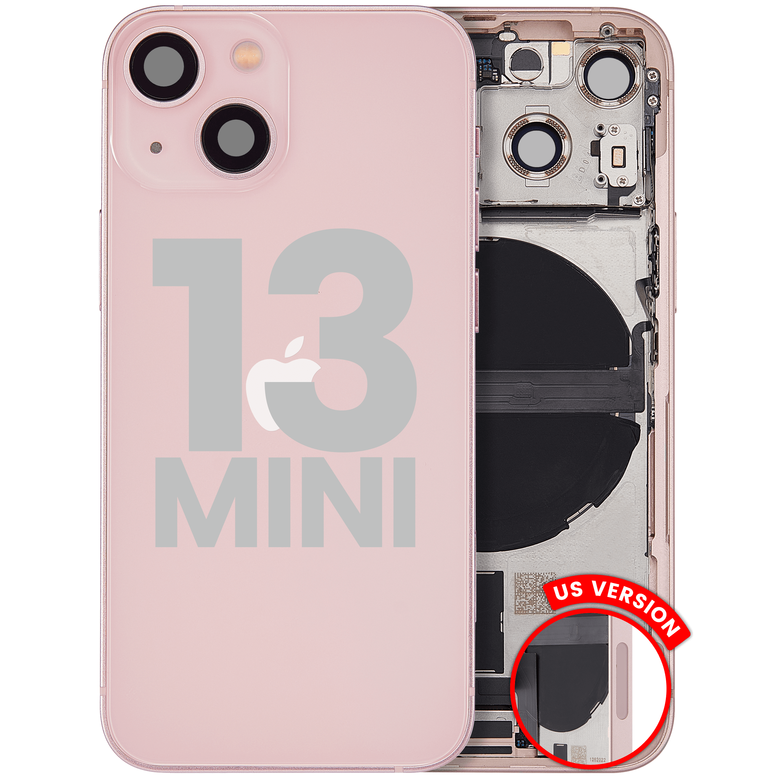 Original Apple-Ausbau C gebraucht – iPhone 13 Mini Backcover/Rahmen Rosa
