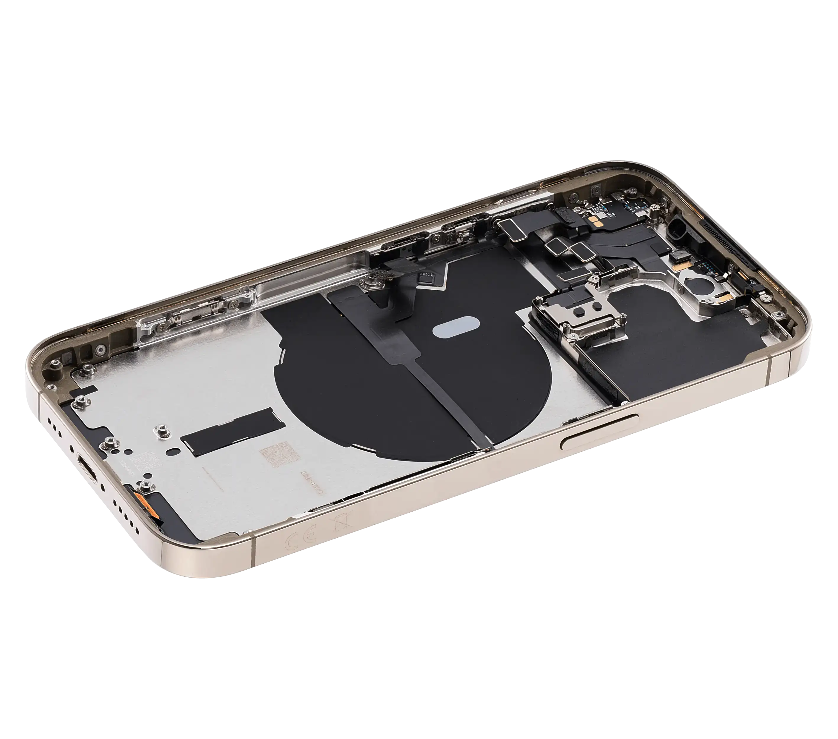 Backcover/Rahmen mit Small Parts für iPhone 14 Pro (EU / Global Version) (gebrauchter OEM-Ausbau, Qualität B) (Gold)