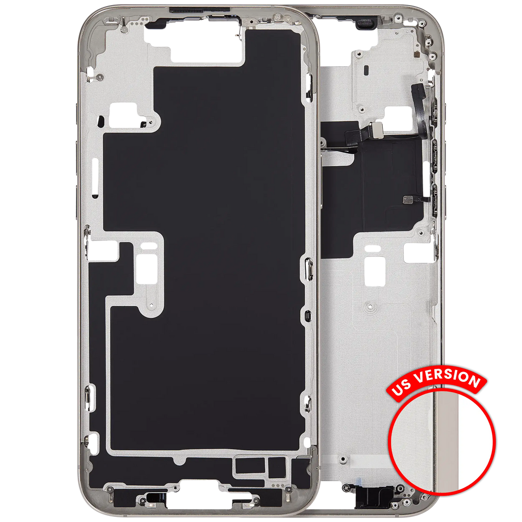 Midframe/Rahmen mit Power And Volume Button für iPhone 16 Pro Max (US-Version) (Aftermarket Plus) (Natural Titanium)