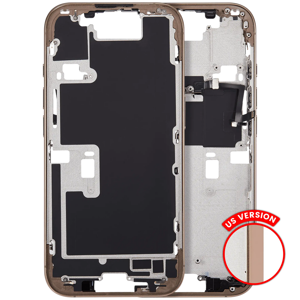 Midframe/Rahmen mit Power And Volume Button für iPhone 16 Pro (US-Version) (Aftermarket Plus) (Desert Titanium)