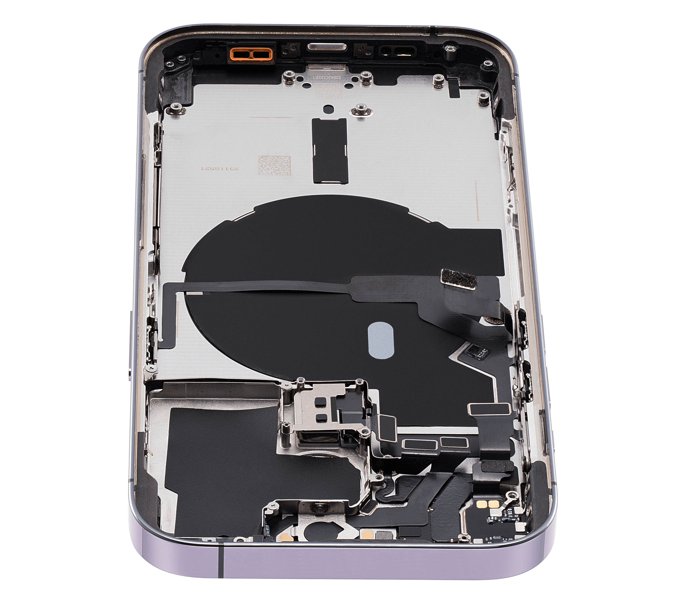 Backcover/Rahmen mit Small Parts für iPhone 14 Pro (EU / Global Version) (gebrauchter OEM-Ausbau, Qualität A) (Deep Purple)