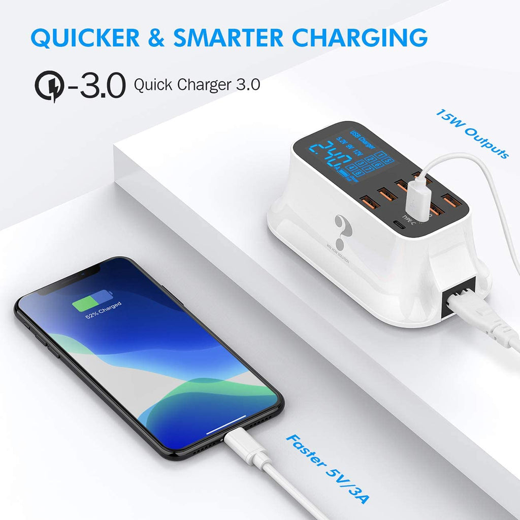 USB Fast Charging Hub with Quick Charge 3.0 (8 Ports) (A19Q)
