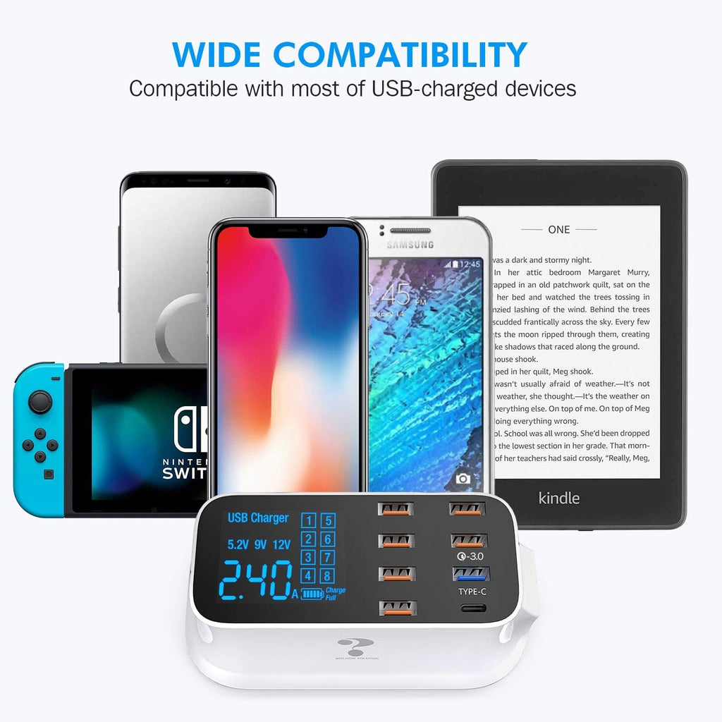 USB Fast Charging Hub with Quick Charge 3.0 (8 Ports) (A19Q)