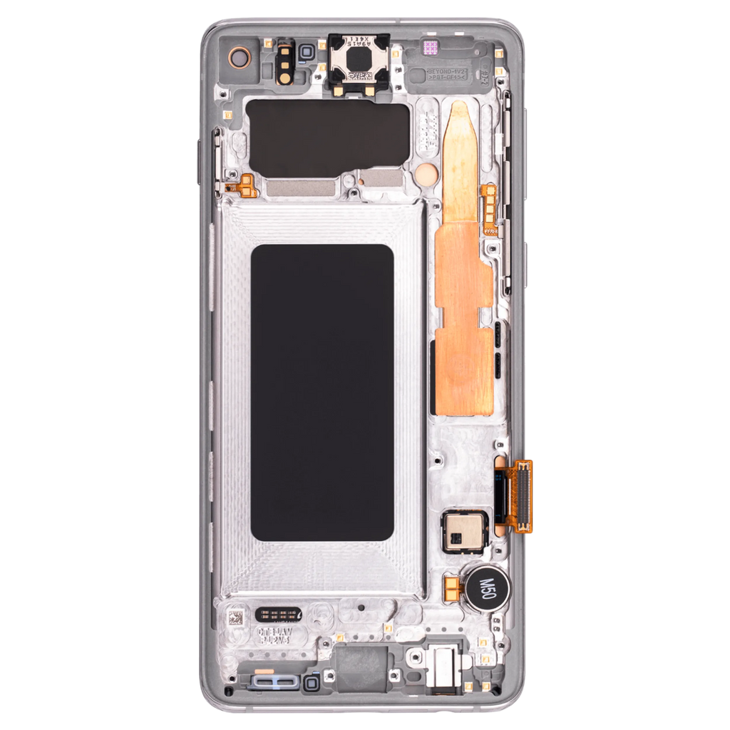 OLED-Display mit Rahmen für Samsung Galaxy S10 (Aftermarket Plus) (Prism White)