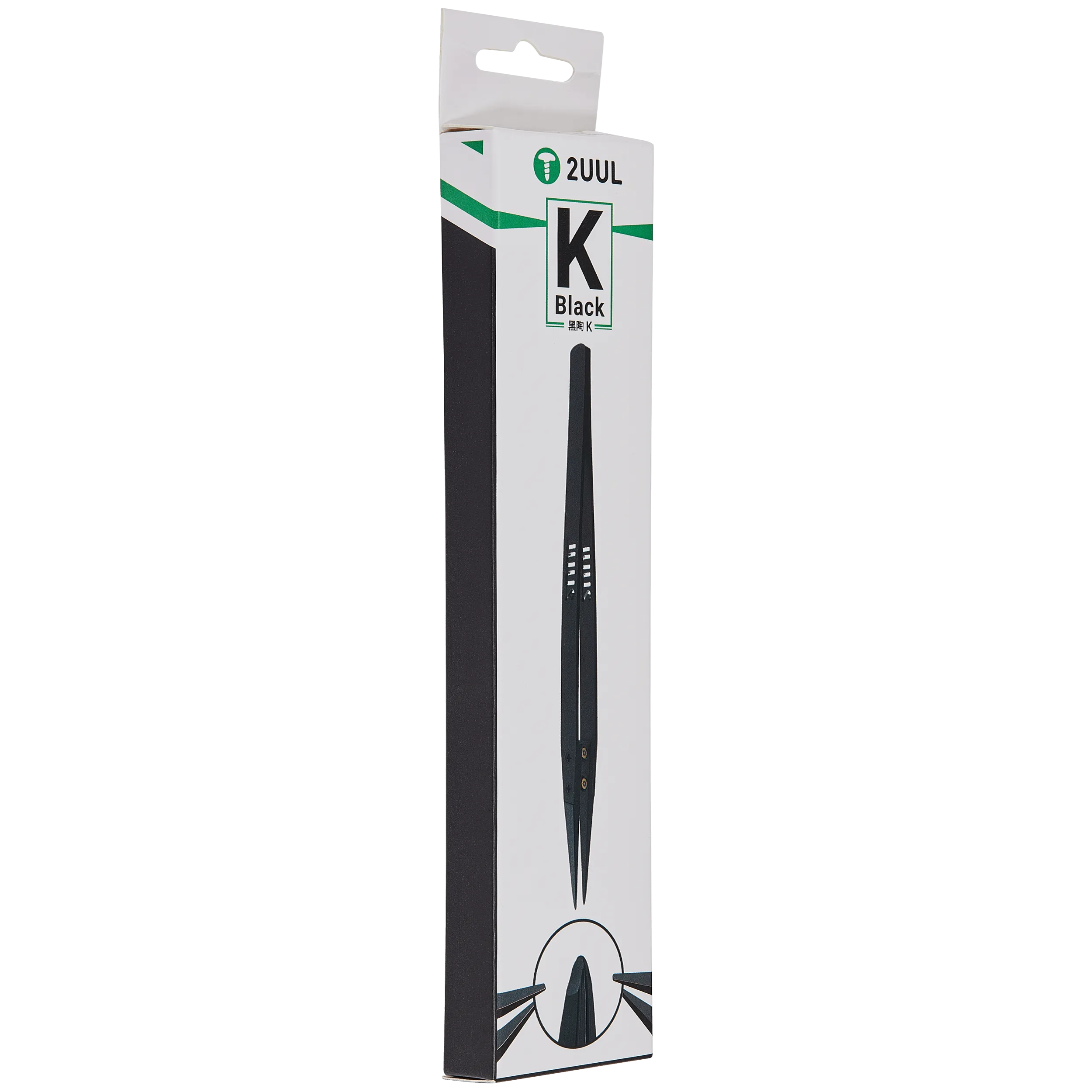 TW32 Black Flat Tip ESD-Safe Ceramic Tweezer (2UUL)