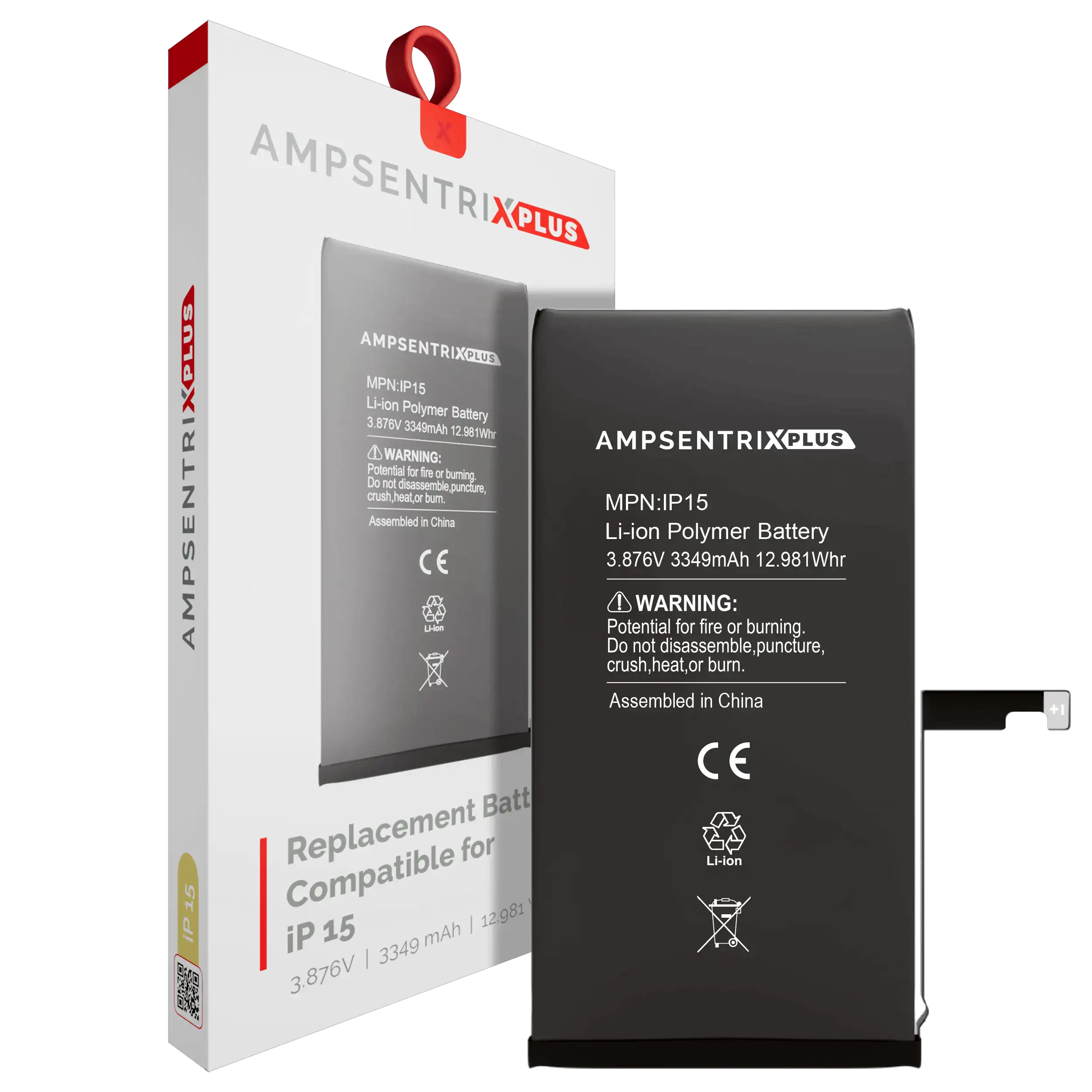 Ersatzakku für iPhone 15 (AmpSentrix Plus)
