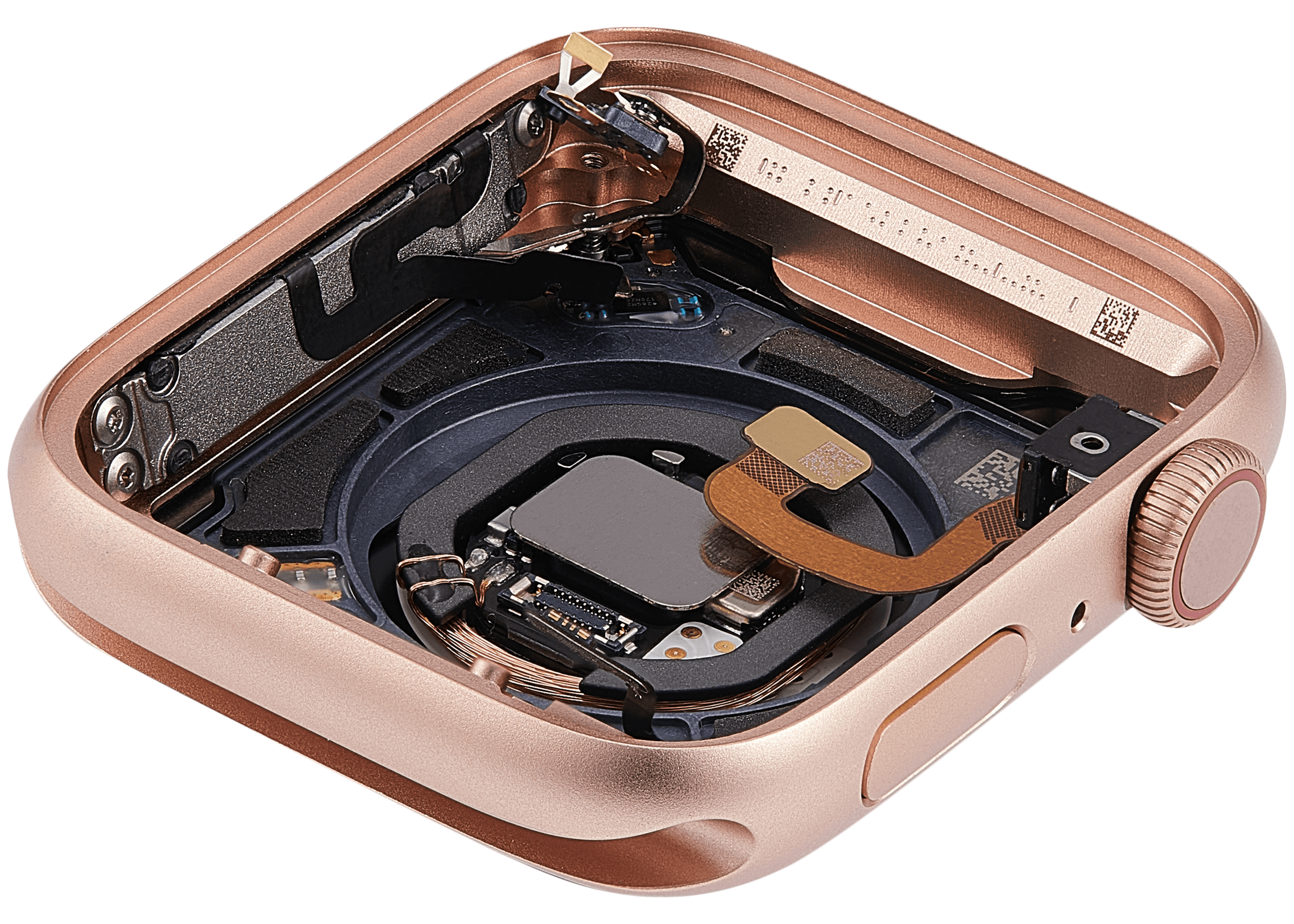 Backcover/Rahmen Compatible für Watch Series 6 (44MM) (gebrauchter OEM-Ausbau, Qualität A) (Cellular Version) (Aluminum / Rose Gold)