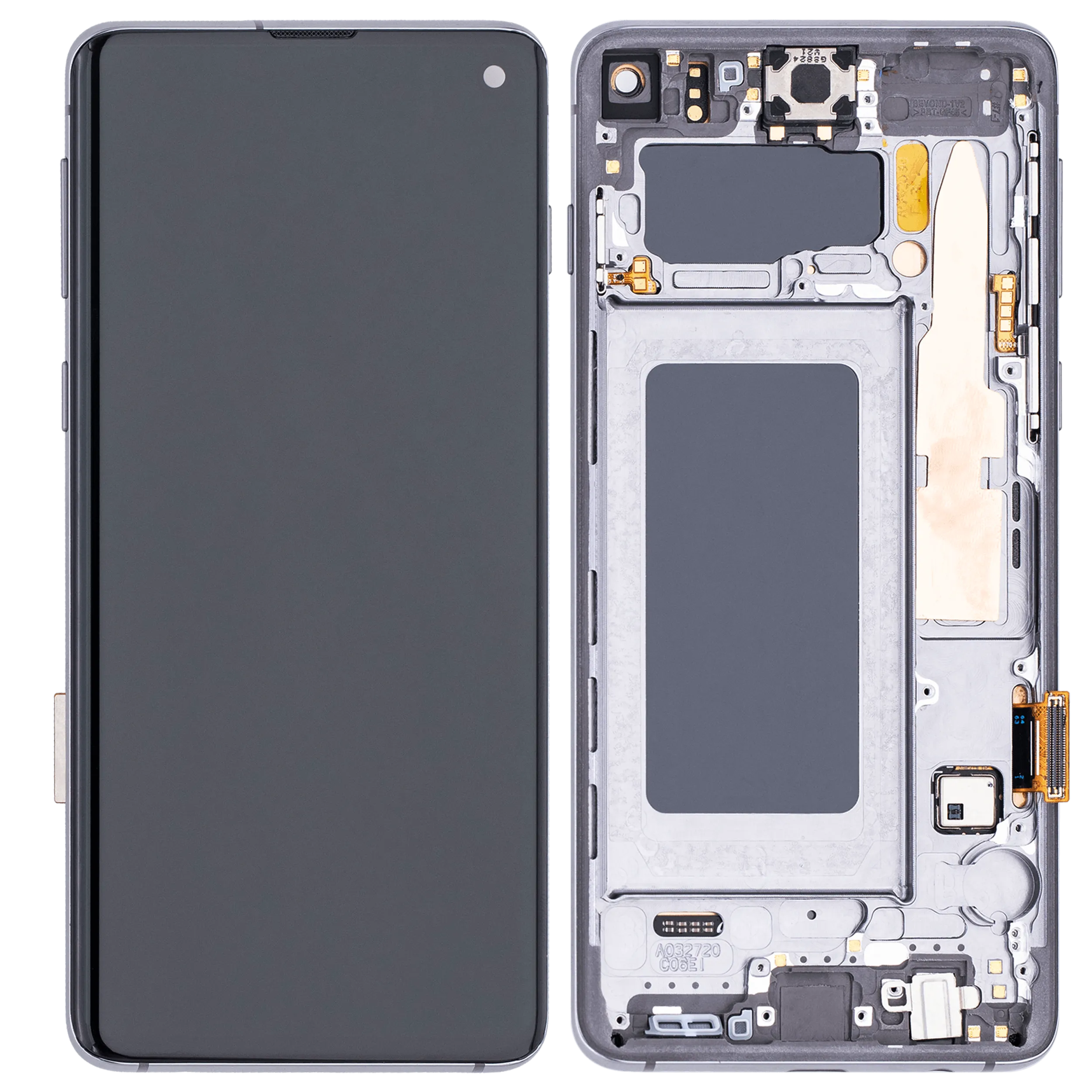 OLED-Display mit Rahmen für Samsung Galaxy S10 (Aftermarket Plus) (Prism / Ceramic Black)