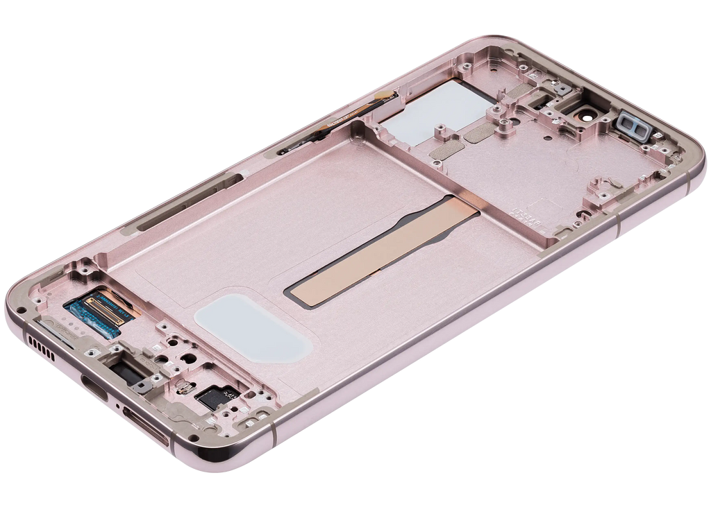 OLED-Display mit Rahmen für Samsung Galaxy S22 Plus 5G (gebrauchter OEM-Ausbau, Qualität A) (Pink Gold)