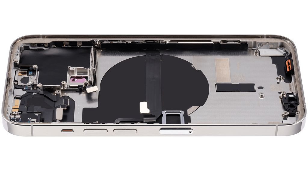 Backcover/Rahmen mit Small Parts für iPhone 13 Pro (EU / Global Version) (gebrauchter OEM-Ausbau, Qualität B) (Silber)