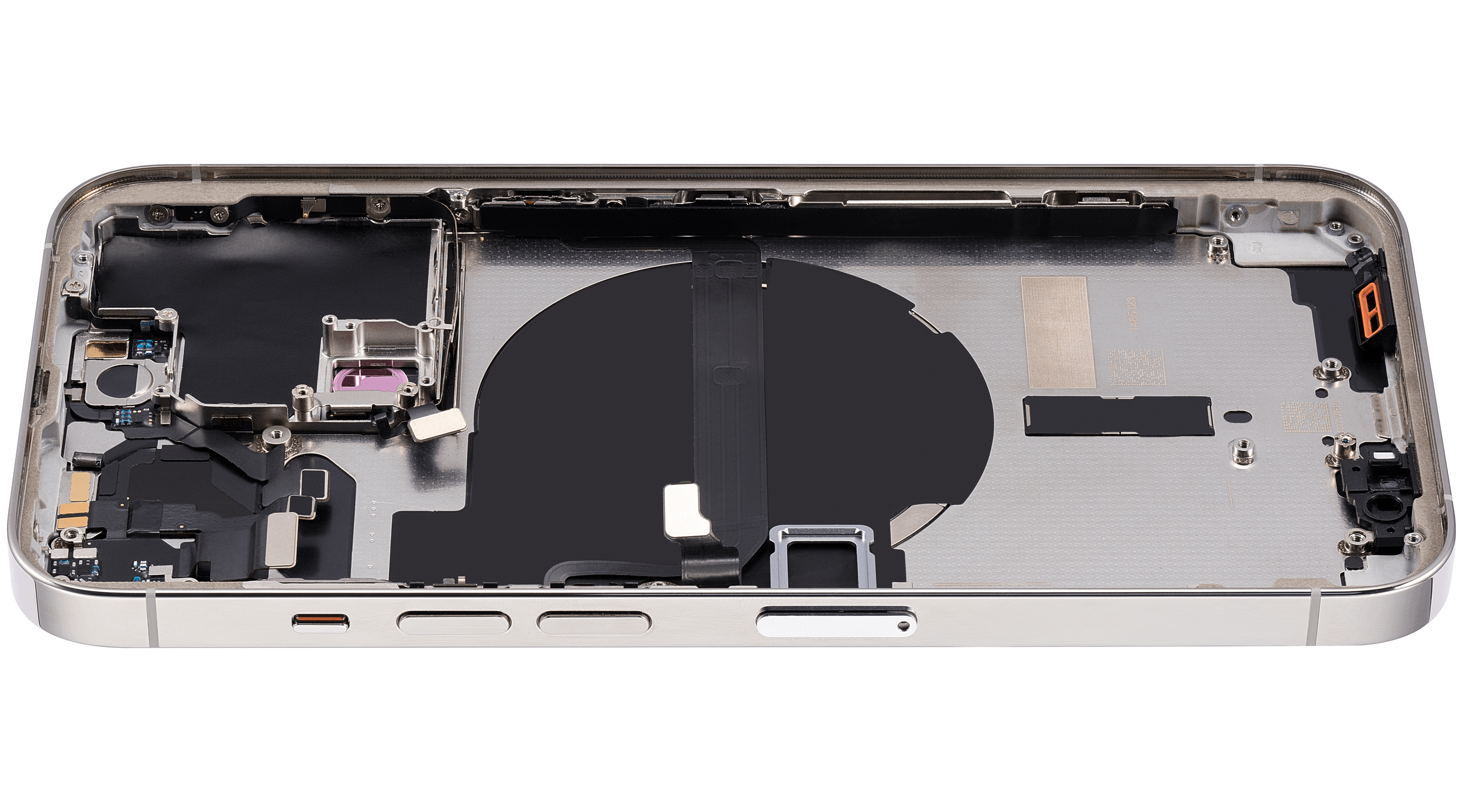 Backcover/Rahmen mit Small Parts für iPhone 13 Pro (EU / Global Version) (gebrauchter OEM-Ausbau, Qualität B) (Silber)