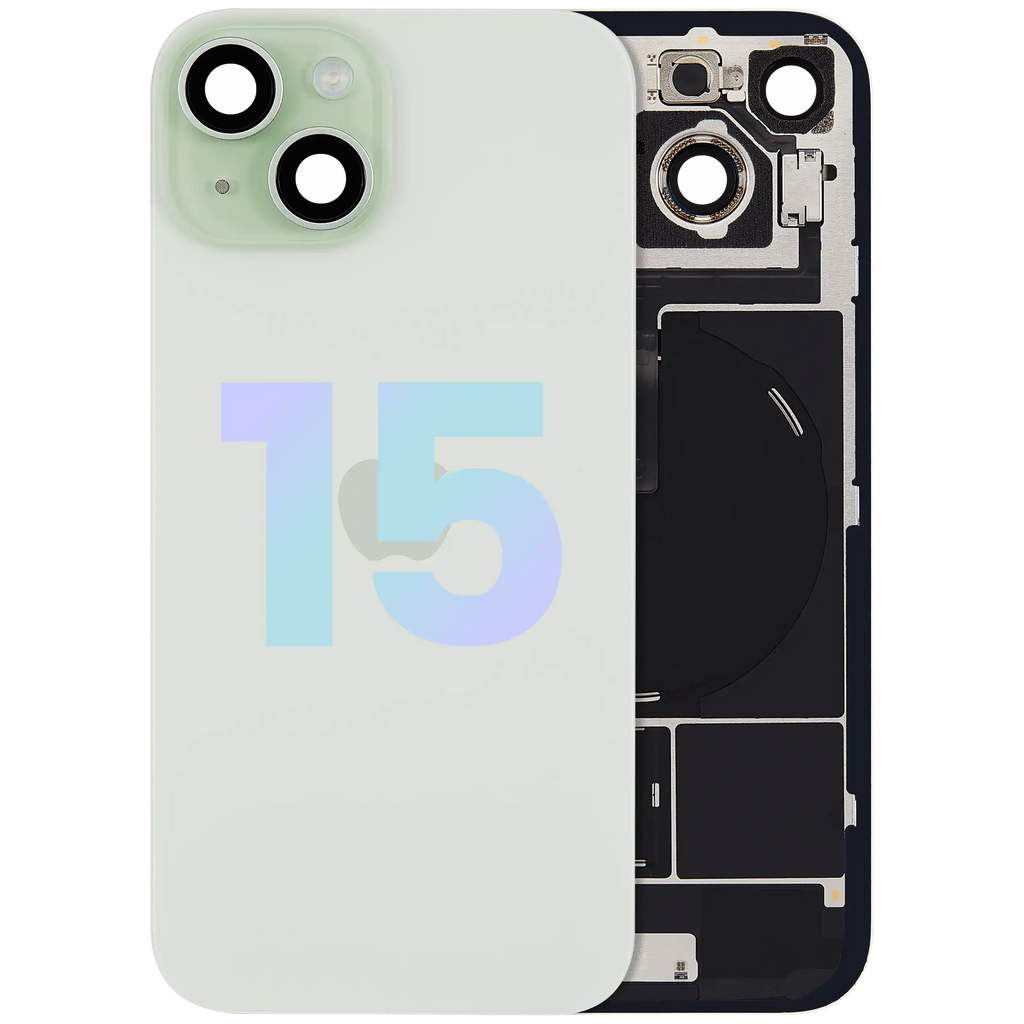 Backcover mit MagSafe Magnet & NFC & Blitz-Flexkabel für iPhone 15 (Service Pack) (Grün)