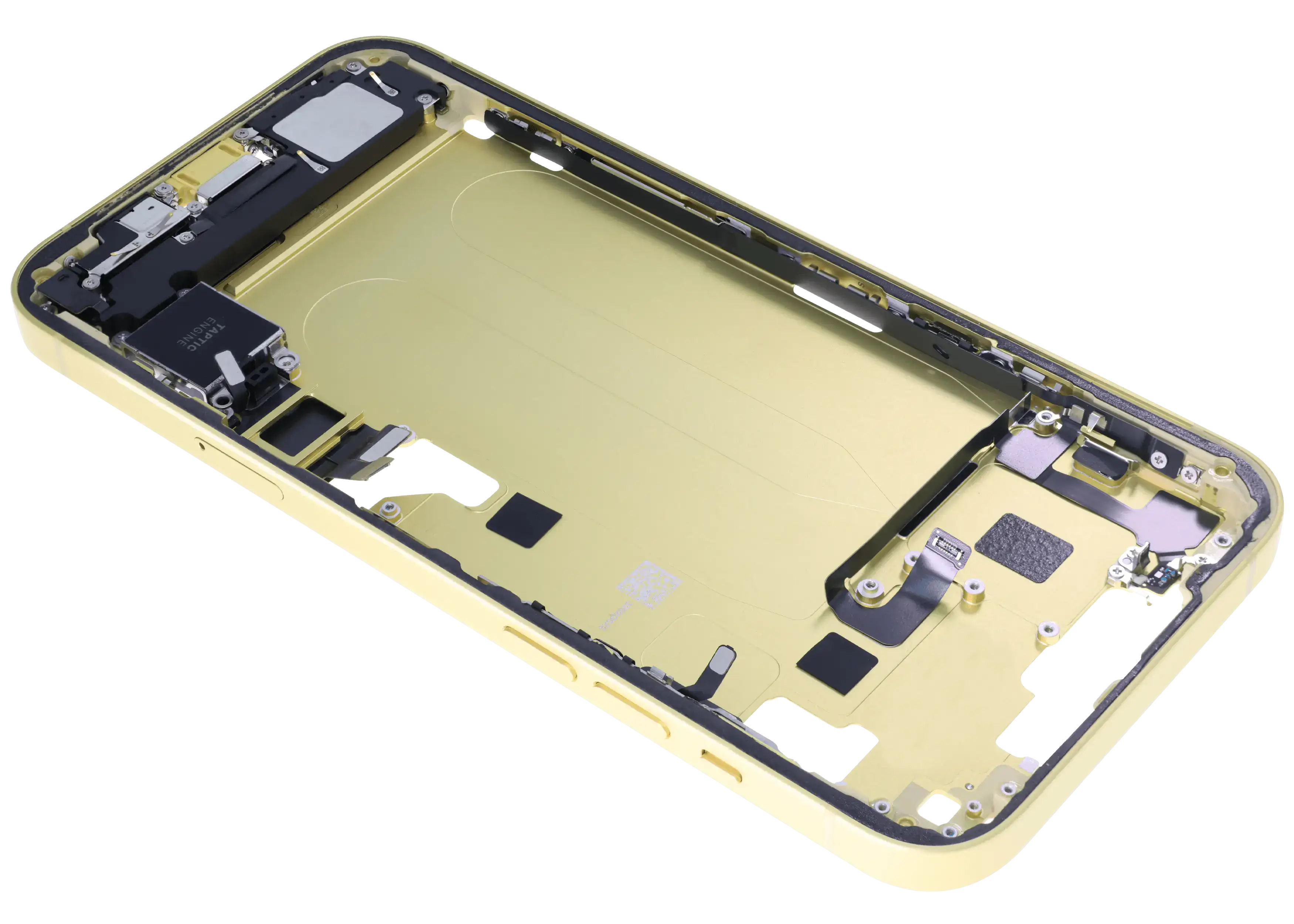 Midframe/Rahmen mit Ladebuchse Flex & Small Parts für iPhone 14 Plus (EU / Global Version) (gebrauchter OEM-Ausbau, Qualität C) (Gelb)