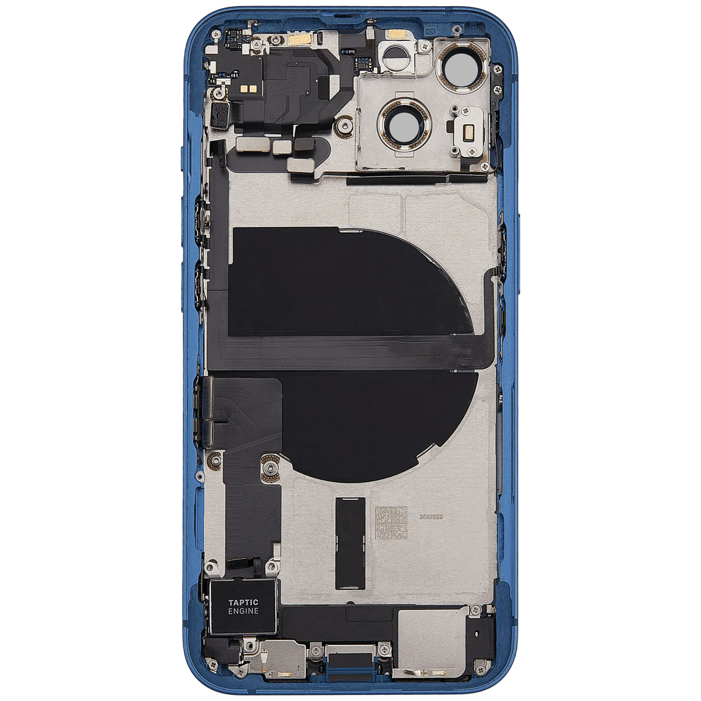 Backcover/Rahmen mit Ladebuchse Flex & Small Parts für iPhone 13 (US-Version) (gebrauchter OEM-Ausbau, Qualität C) (Blau)