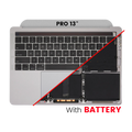 Top Case mit Akku and Keyboard (ANSI US) für MacBook Pro 13" A2159 (2019) (gebrauchter OEM-Ausbau, Qualität A) (Space Grau)