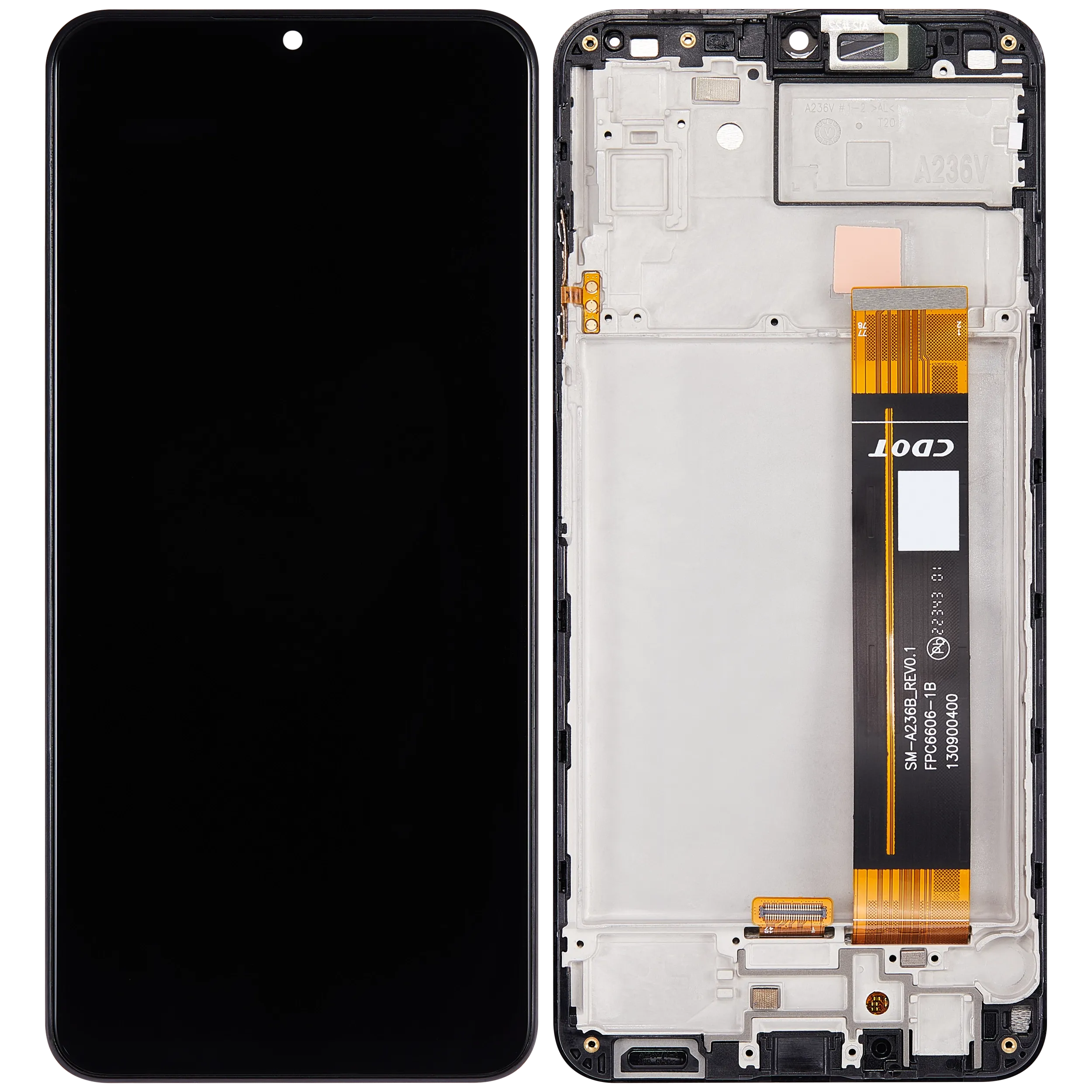 LCD-Display mit Rahmen für Samsung Galaxy A23 5G (A236V / 2022) (Verizon V Version) (gebrauchter OEM-Ausbau, Qualität B) (Alle Farben)