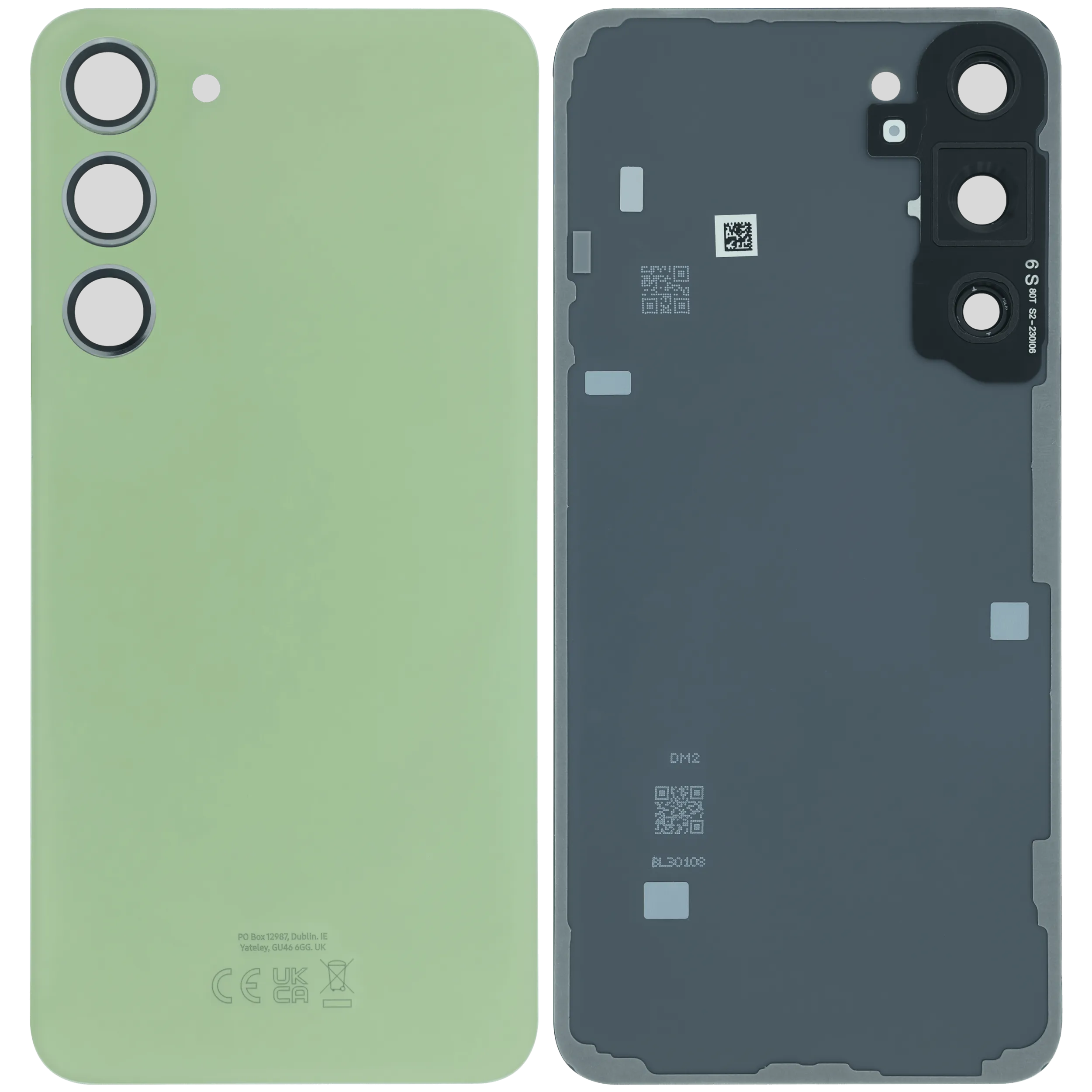 Backcover Glass mit Camera Lens Compatible für Samsung Galaxy S23 Plus (S916B) (Service Pack) (Lime)