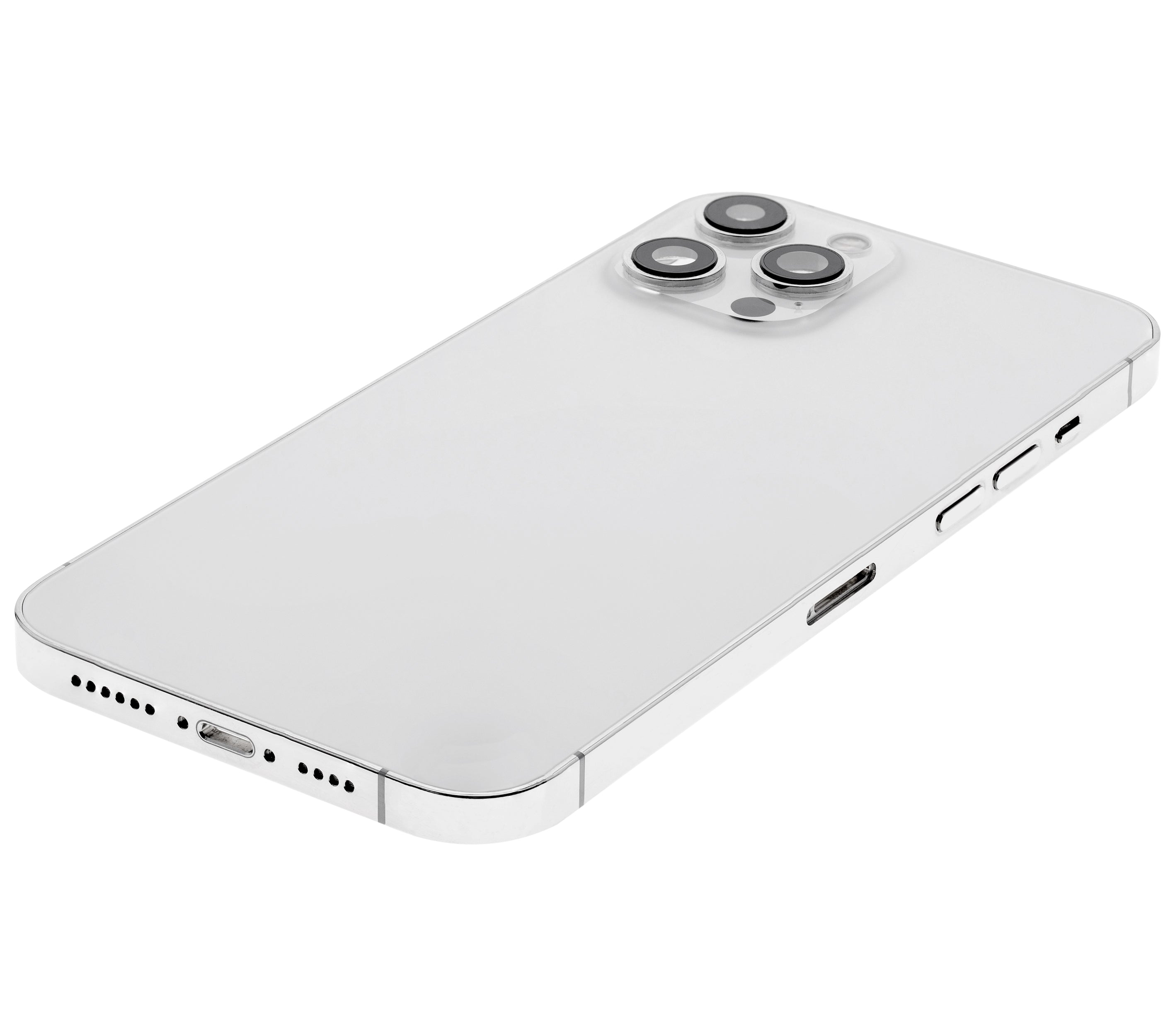 Backcover/Rahmen mit Small Parts für iPhone 12 Pro Max (US-Version) (gebrauchter OEM-Ausbau, Qualität A) (Silber)