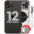 Backcover/Rahmen mit Small Parts für iPhone 12 Pro Max (EU / Global Version) (gebrauchter OEM-Ausbau, Qualität C) (Graphite)
