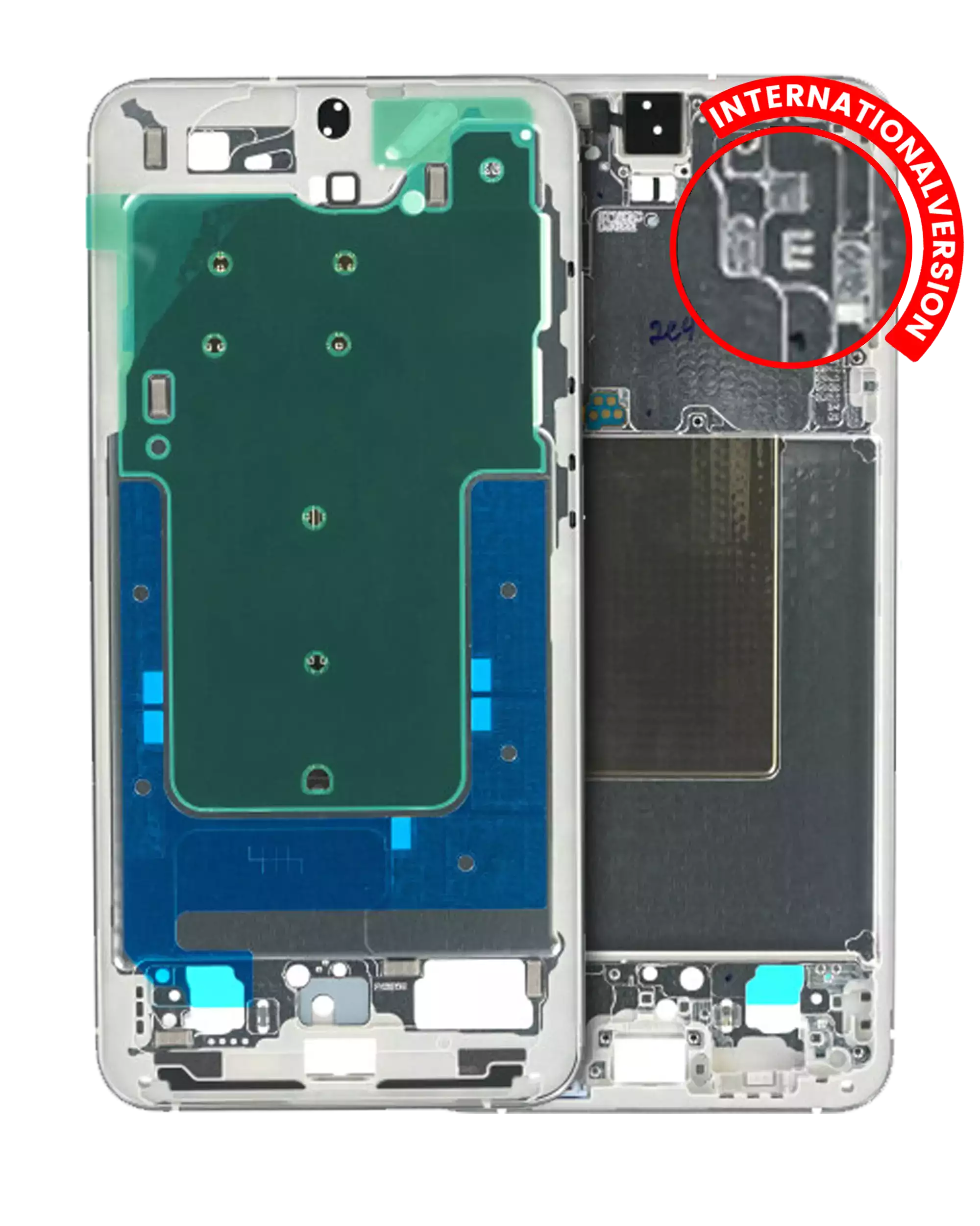 Midframe/Rahmen für Samsung Galaxy S24 Plus 5G (Internationale Version) (Service Pack) (Marble Gray)
