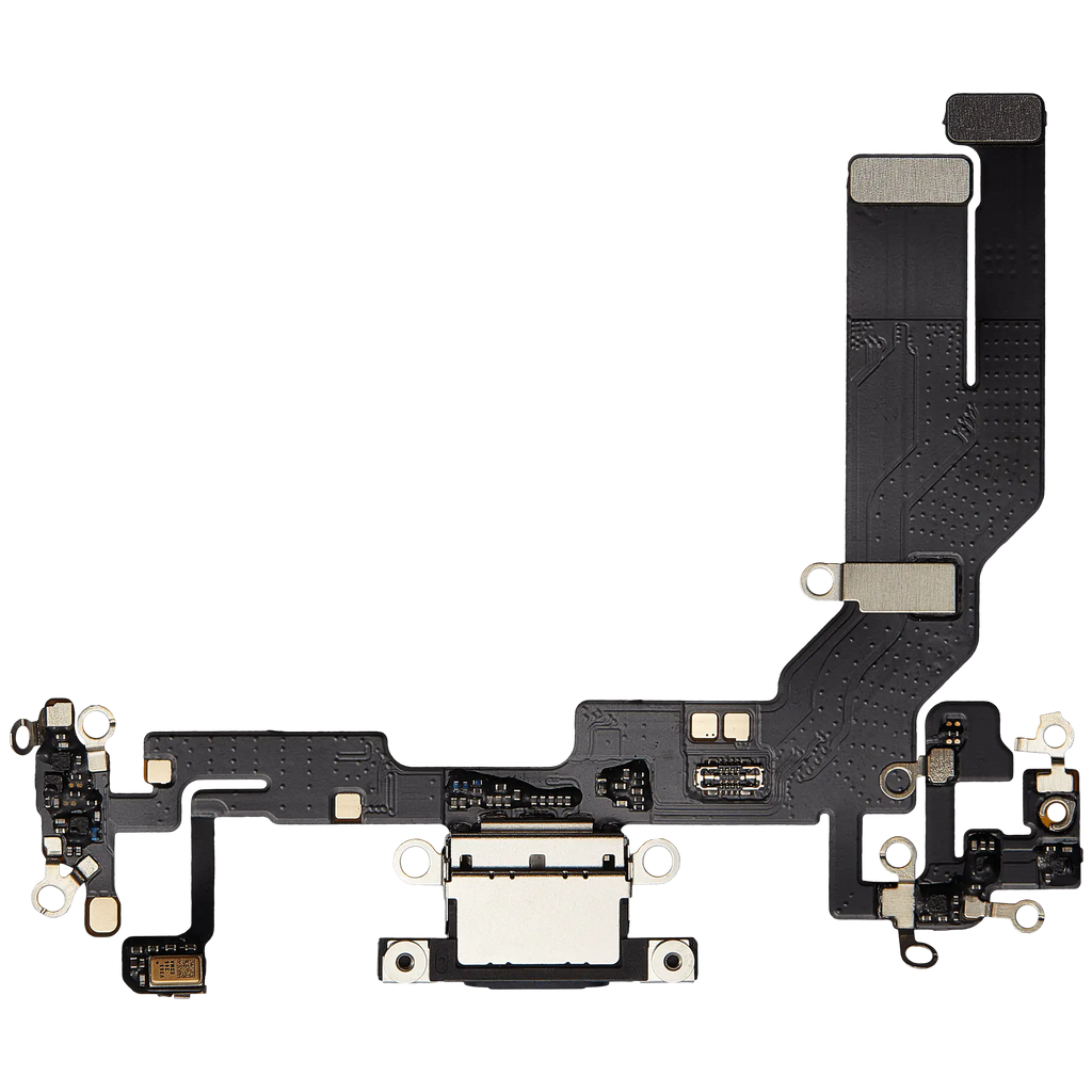 Charging Port Flex Cable for iPhone 16e (Aftermarket Plus) (Black)