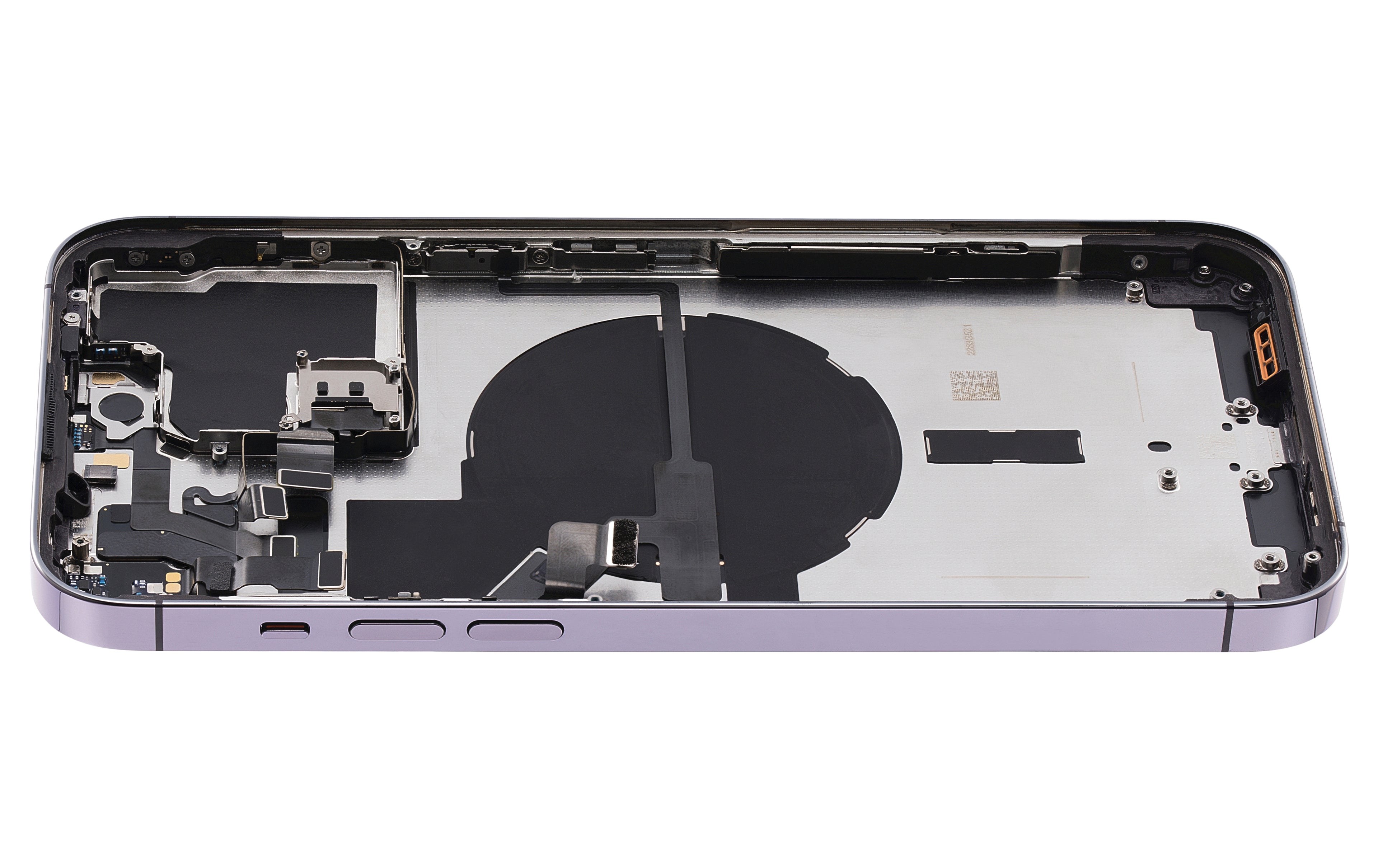 Backcover/Rahmen mit Small Parts für iPhone 14 Pro Max (US-Version) (gebrauchter OEM-Ausbau, Qualität A) (Deep Purple)