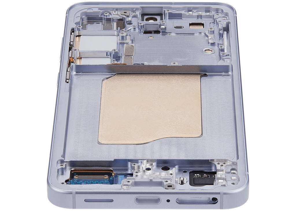 OLED-Display mit Rahmen für Samsung Galaxy S25 5G (US & International) (Aftermarket Plus) (Icy Blue)