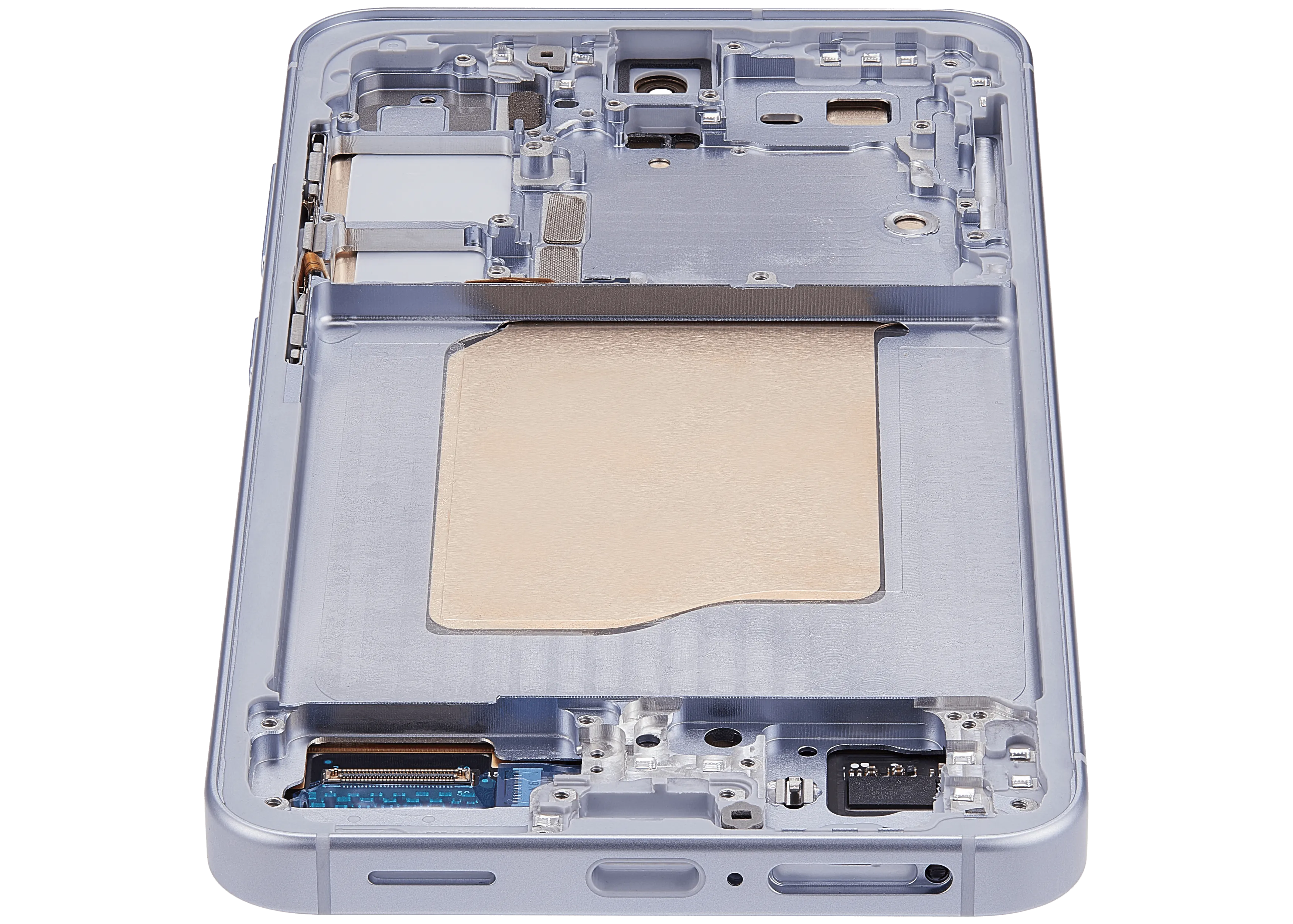 OLED-Display mit Rahmen für Samsung Galaxy S25 5G (US & International) (Aftermarket Plus) (Icy Blue)