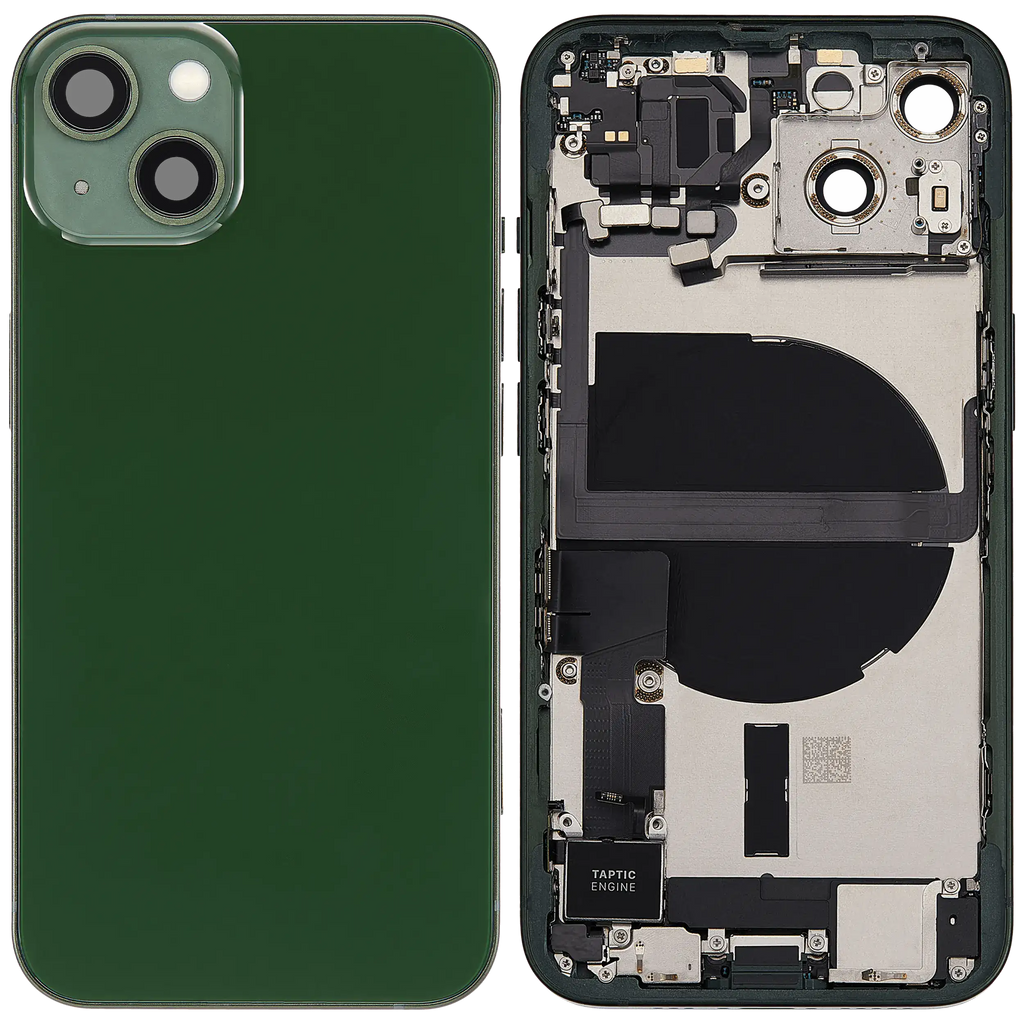 Backcover/Rahmen mit Ladebuchse Flex & Small Parts für iPhone 13 (EU / Global Version) (gebrauchter OEM-Ausbau, Qualität C) (Grün)