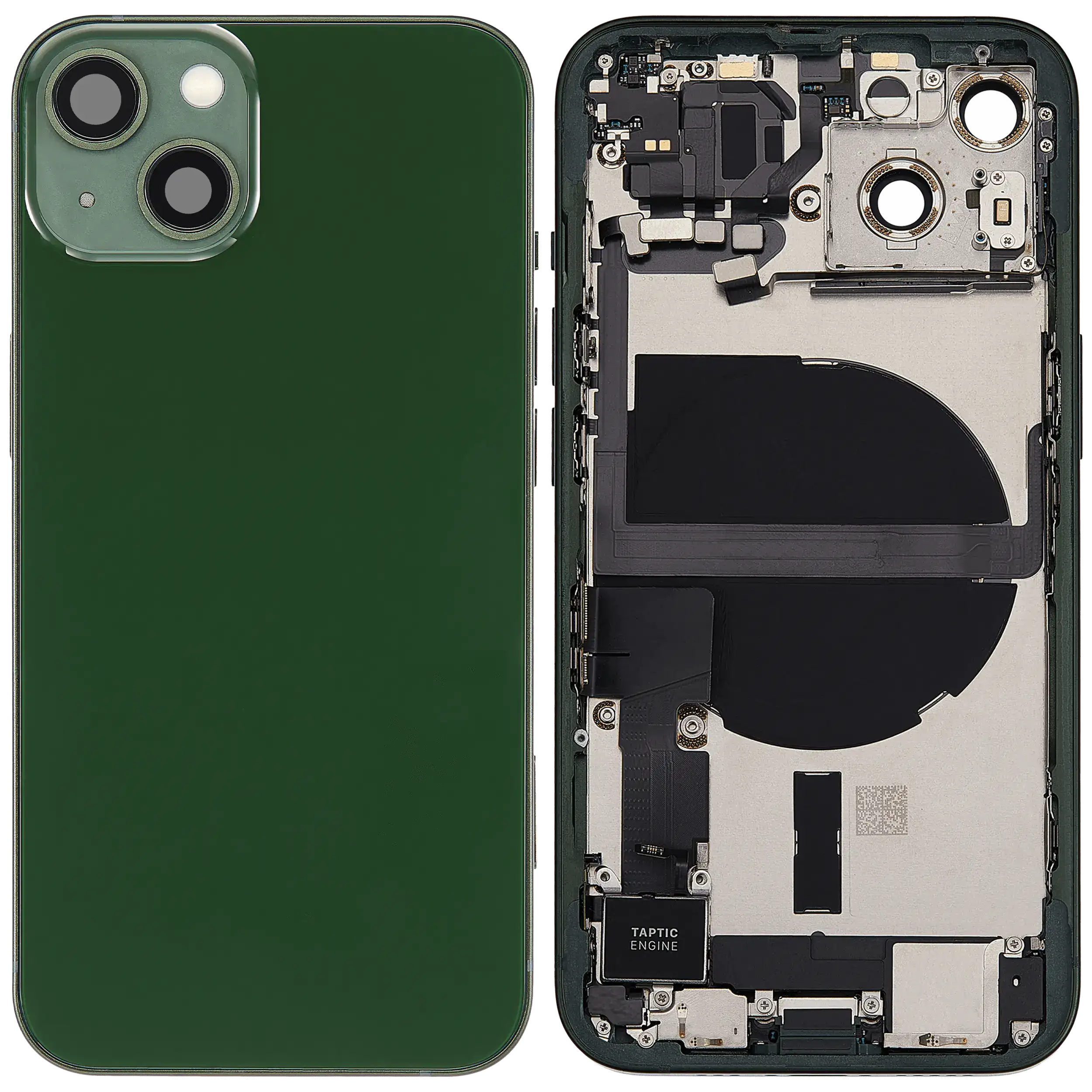 Backcover/Rahmen mit Ladebuchse Flex & Small Parts für iPhone 13 (EU / Global Version) (gebrauchter OEM-Ausbau, Qualität C) (Grün)