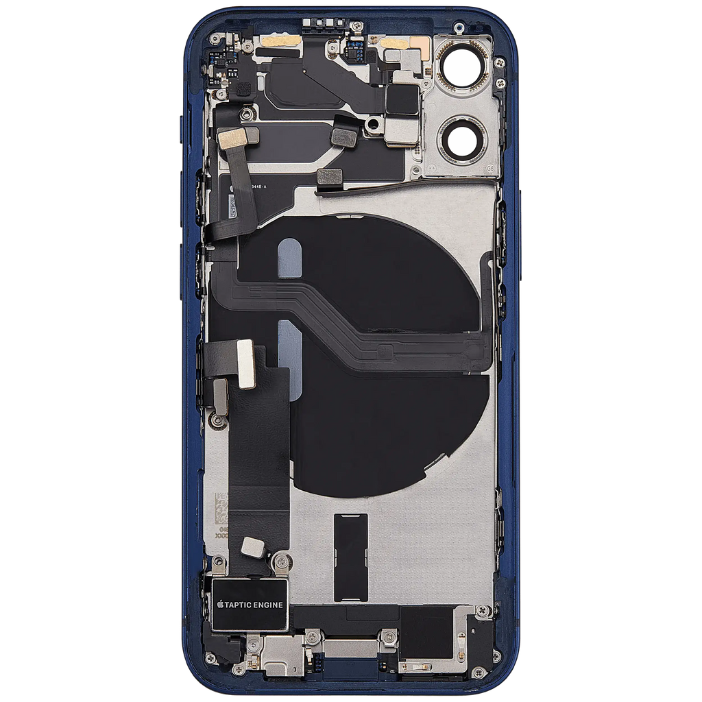 Backcover/Rahmen mit Ladebuchse Flex & Small Parts für iPhone 12 Mini (US-Version) (gebrauchter OEM-Ausbau, Qualität A) (Blau)