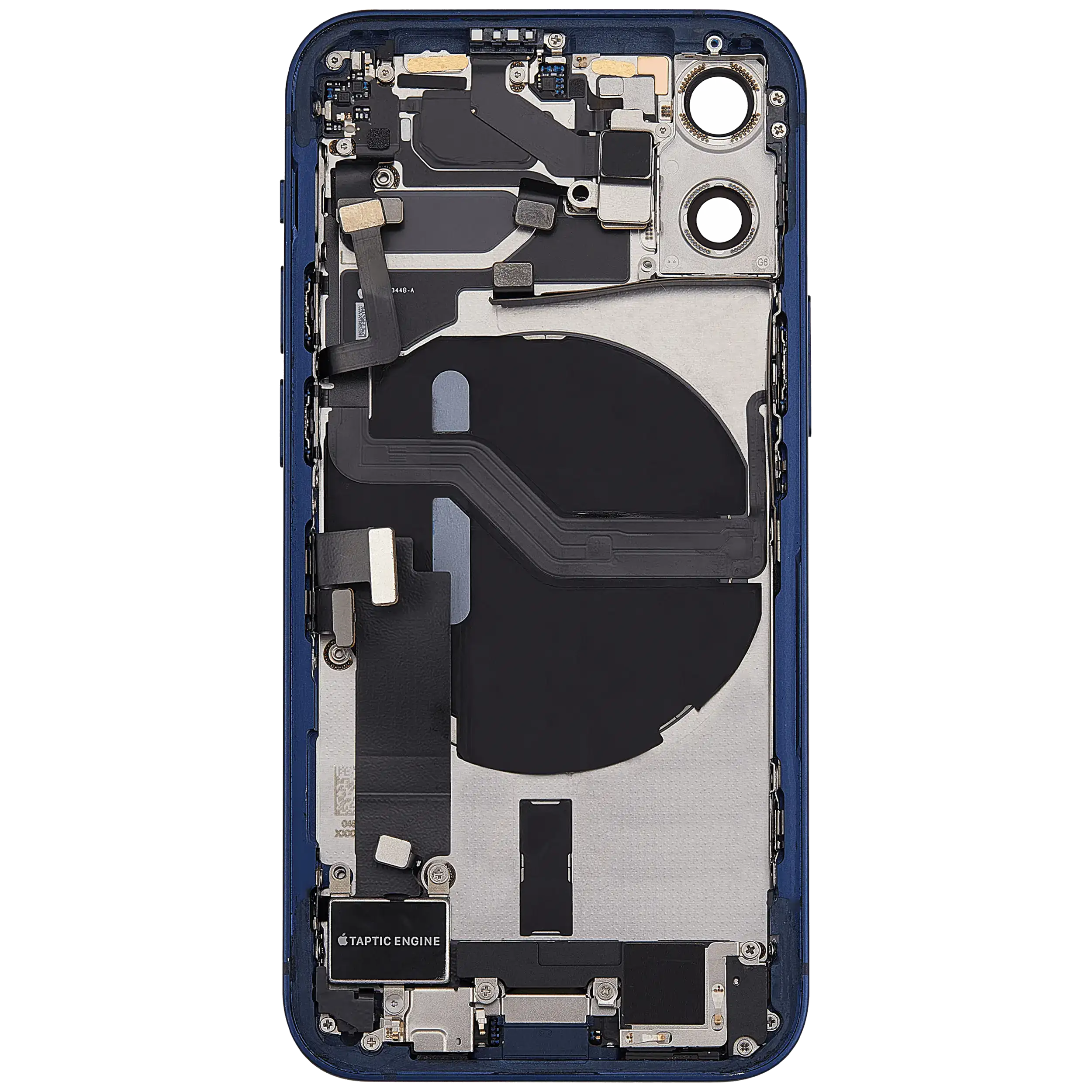 Backcover/Rahmen mit Ladebuchse Flex & Small Parts für iPhone 12 Mini (US-Version) (gebrauchter OEM-Ausbau, Qualität A) (Blau)