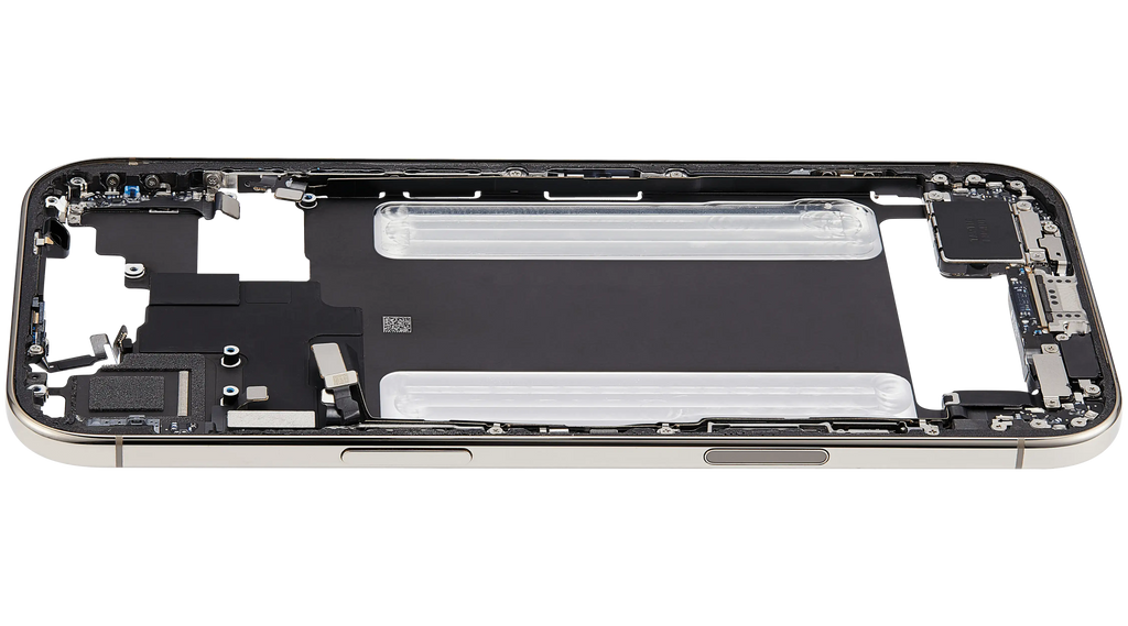 Midframe/Rahmen mit Ladebuchse Flex & Small Parts für iPhone Air (US / EU Version) (gebrauchter OEM-Ausbau, Qualität B) (Light Gold)