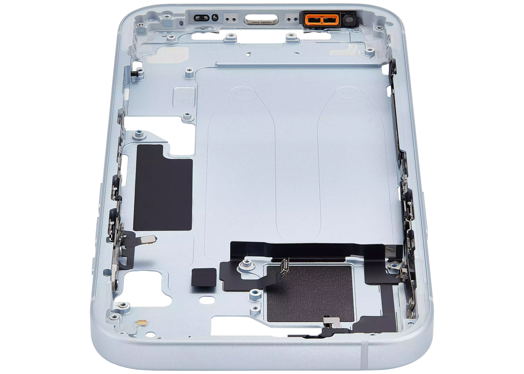 Midframe/Rahmen mit Small Parts für iPhone 15 (EU / Global Version) (gebrauchter OEM-Ausbau, Qualität A) (Blau)