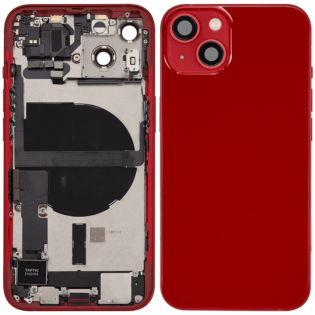 Backcover/Rahmen mit Ladebuchse Flex & Small Parts für iPhone 13 (EU / Global Version) (gebrauchter OEM-Ausbau, Qualität B) (Rot)