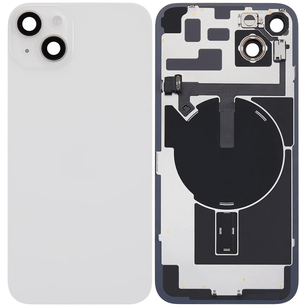Backcover mit MagSafe Magnet & NFC & Blitz-Flexkabel für iPhone 14 Plus (gebrauchter OEM-Ausbau, Qualität B) (Starlight)