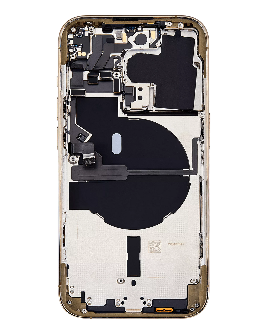 Backcover/Rahmen mit Small Parts für iPhone 14 Pro (EU / Global Version) (gebrauchter OEM-Ausbau, Qualität A) (Gold)