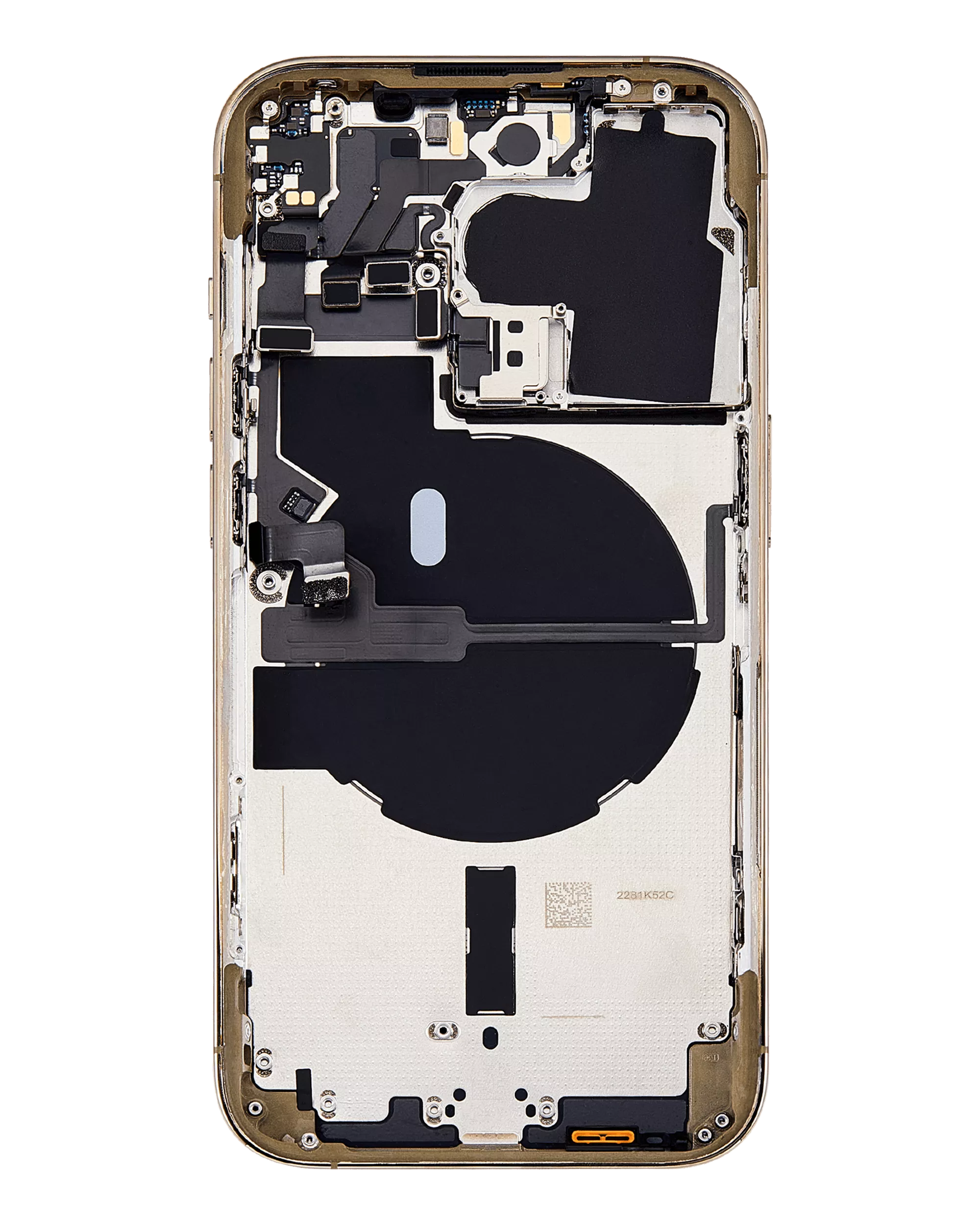 Backcover/Rahmen mit Small Parts für iPhone 14 Pro (EU / Global Version) (gebrauchter OEM-Ausbau, Qualität A) (Gold)