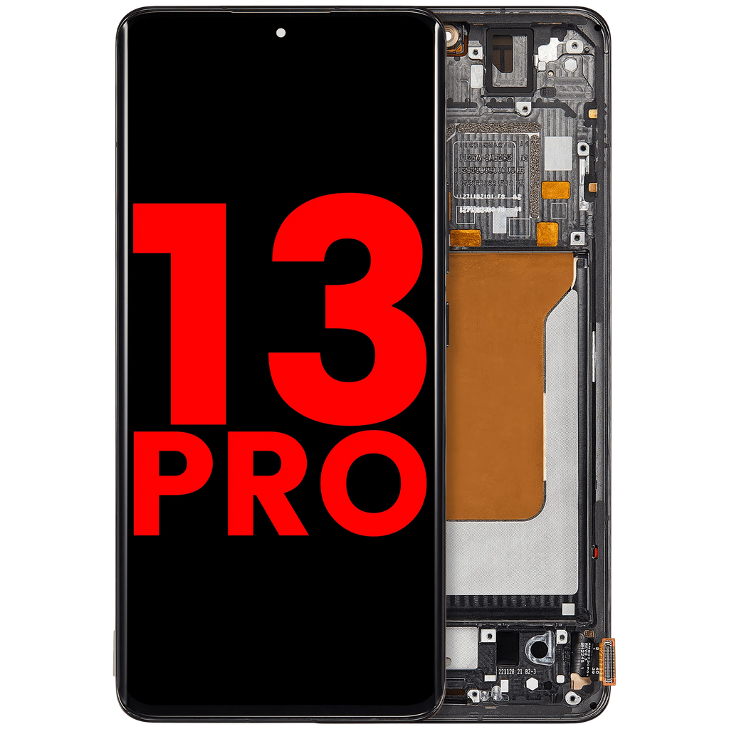 OLED-Display mit Rahmen für Xiaomi 13 Pro (Aftermarket Plus) (Schwarz)