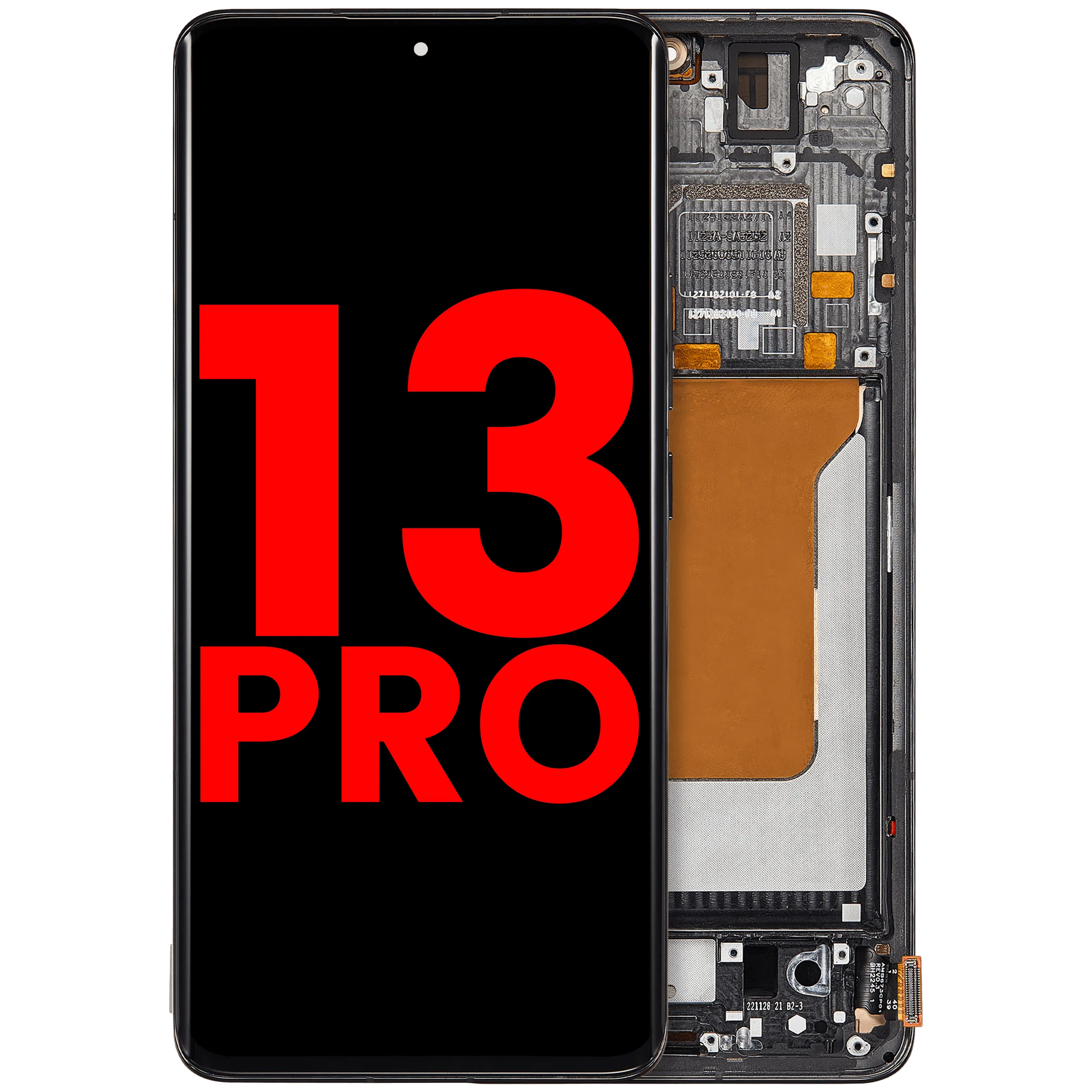 OLED-Display mit Rahmen für Xiaomi 13 Pro (Aftermarket Plus) (Schwarz)